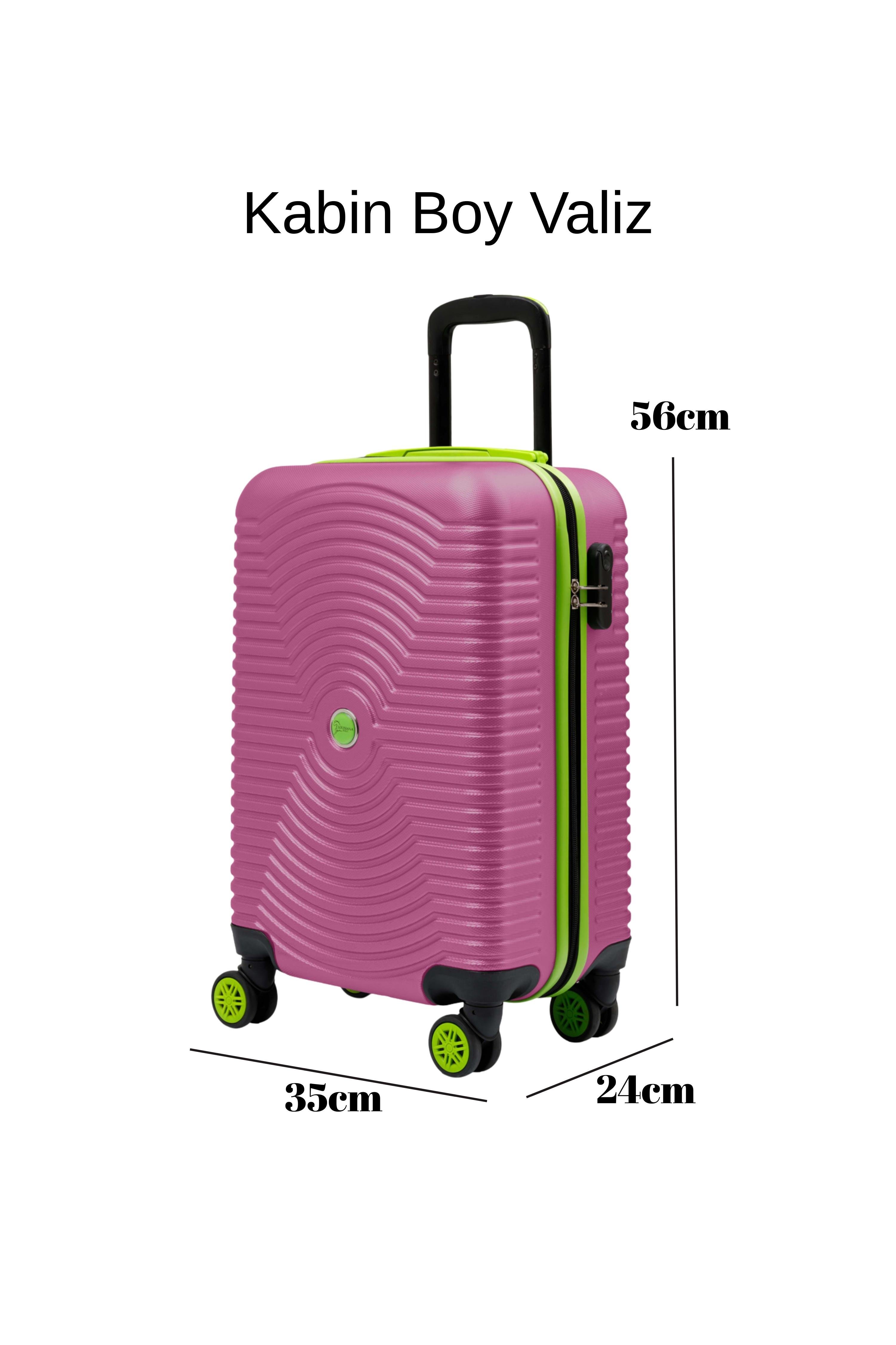 Kabin Boy Valiz 4x2 Teker Pembe 1169