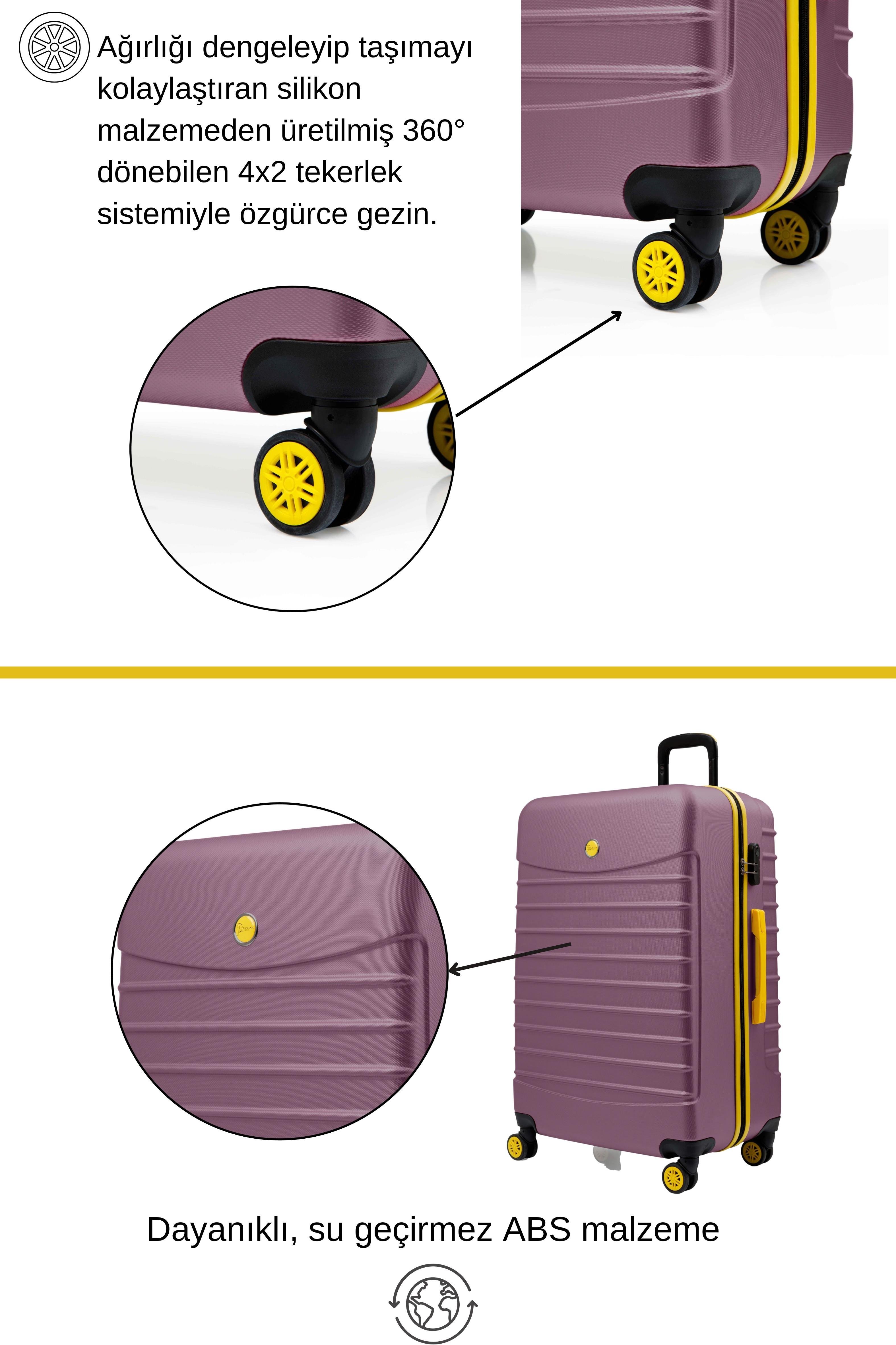 Kabin Boy Valiz 4x2 Teker Rose 1168