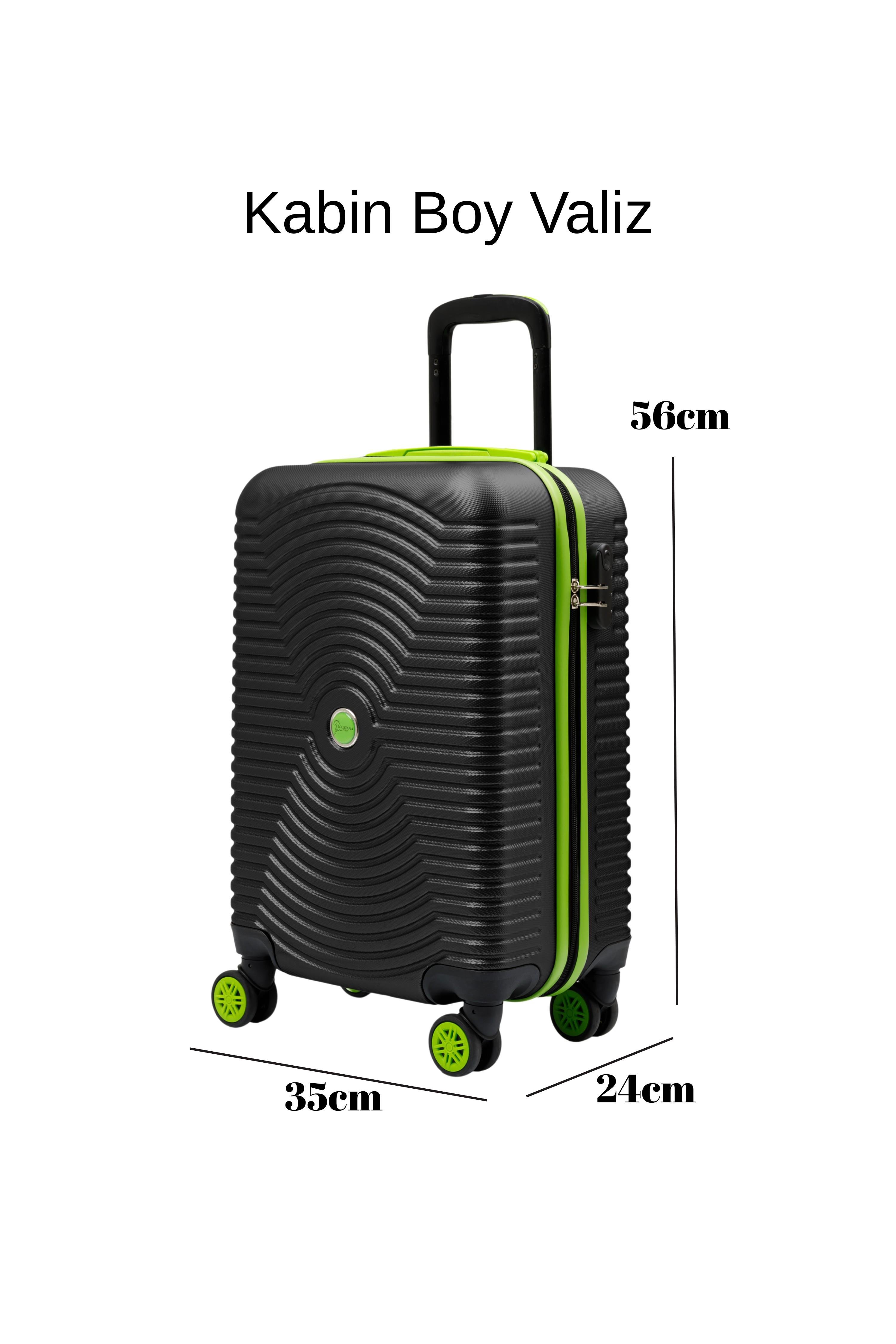 Kabin Boy Valiz 4x2 Teker Siyah 1169