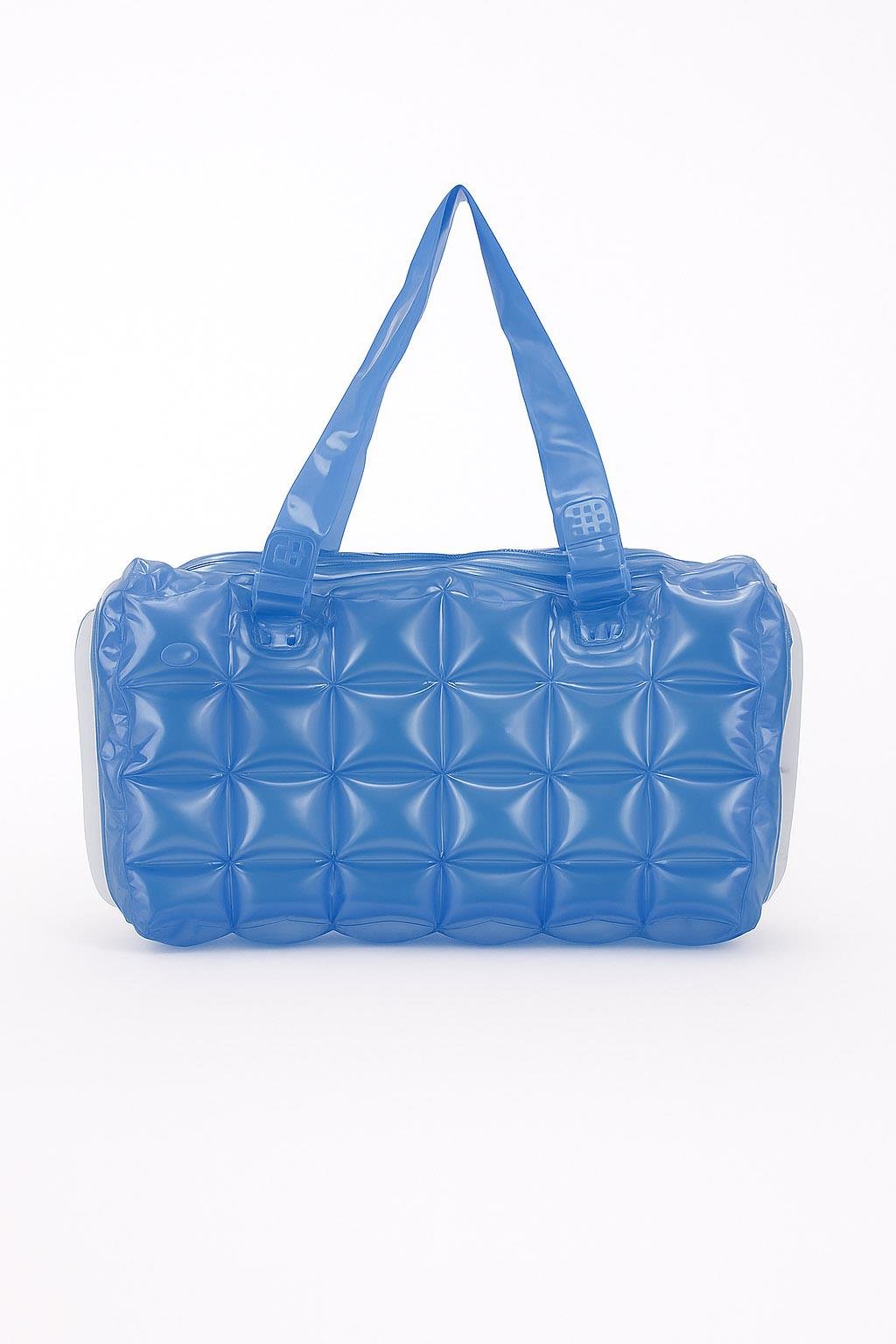 Kadın Plaj Çantası Mavi Şişme Omuz Çanta Plj04