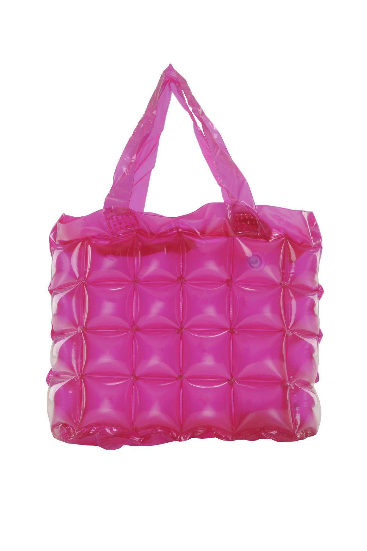 Kadın Plaj Çantası Pembe Şişme Omuz Çanta Plj01