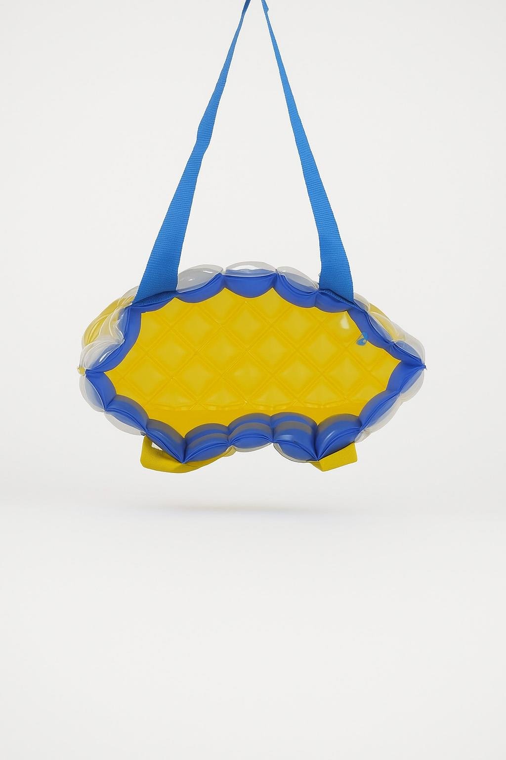 Kadın Plaj Çantası Sarı Mavi Şişme Omuz Çanta Plj03
