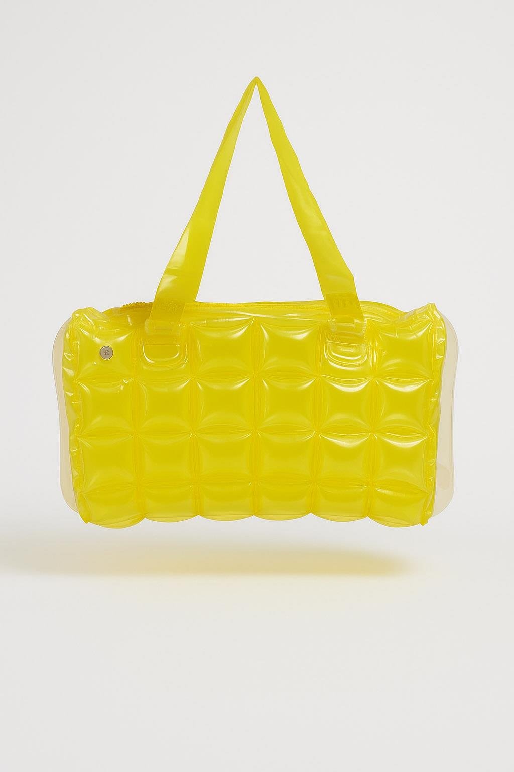 Kadın Plaj Çantası Sarı Şişme Omuz Çanta Plj04