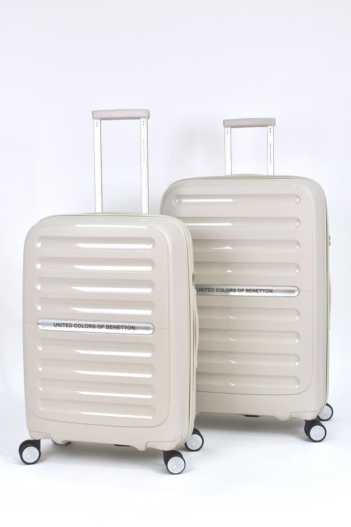 Kırılmaz Polipropilen 2'li Valiz Seti Büyük Boy - Orta Boy Bej BNT1000