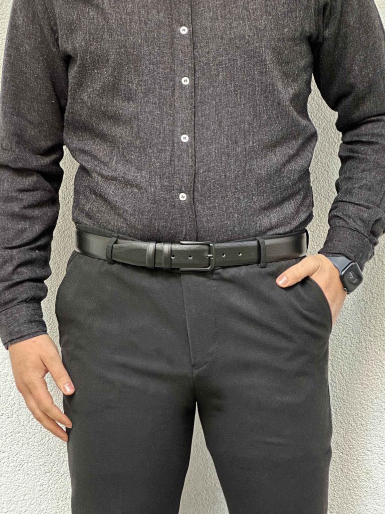 Kırılmaz Suni Deri Erkek Klasik Kemer Siyah 0153