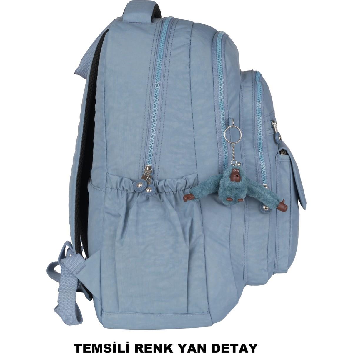 Krinkıl Su Geçirmez Astarlı Kumaş Okul Sırt Çantası Siyah 1620