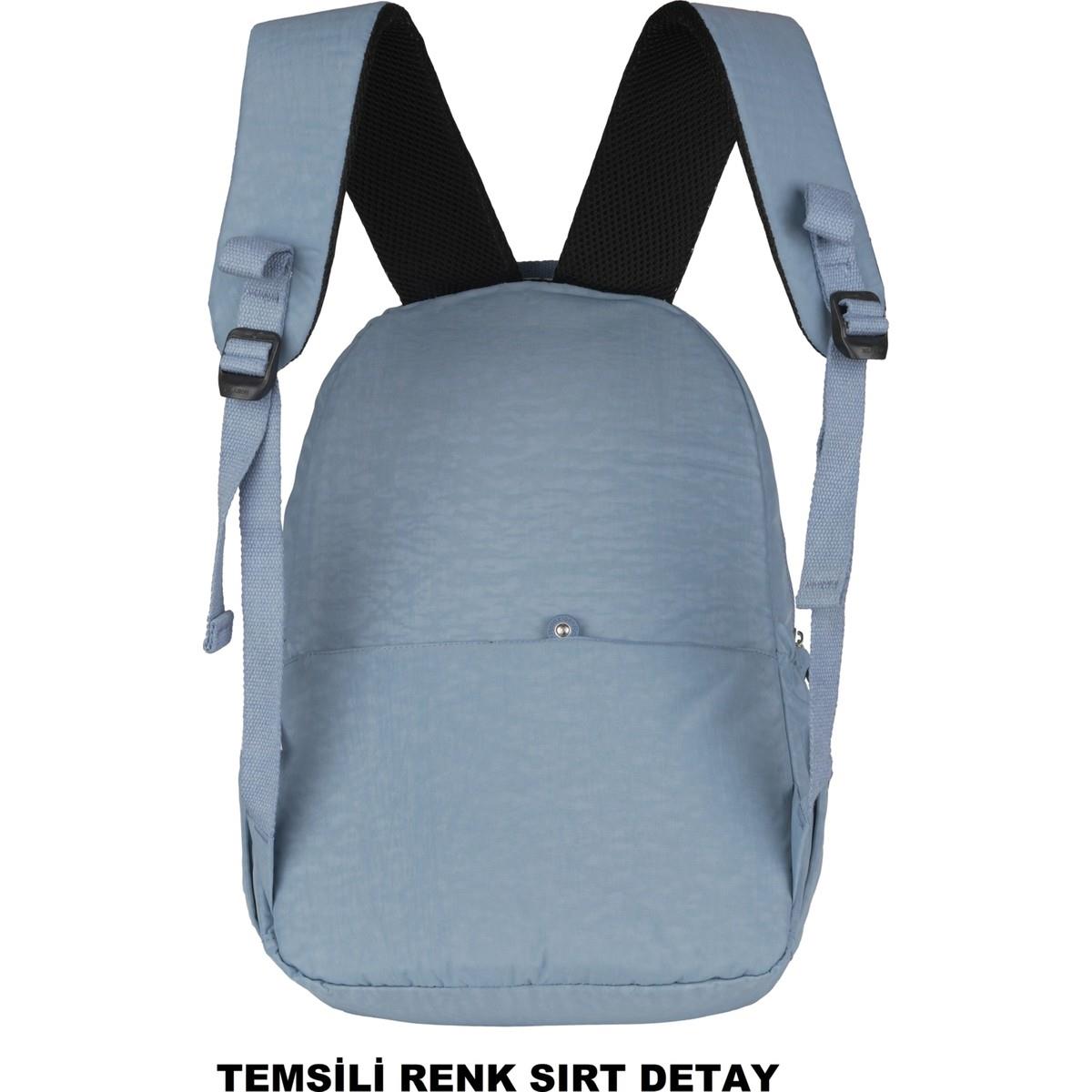 Krinkıl Su Geçirmez Astarlı Kumaş Okul Sırt Çantası Siyah 1620