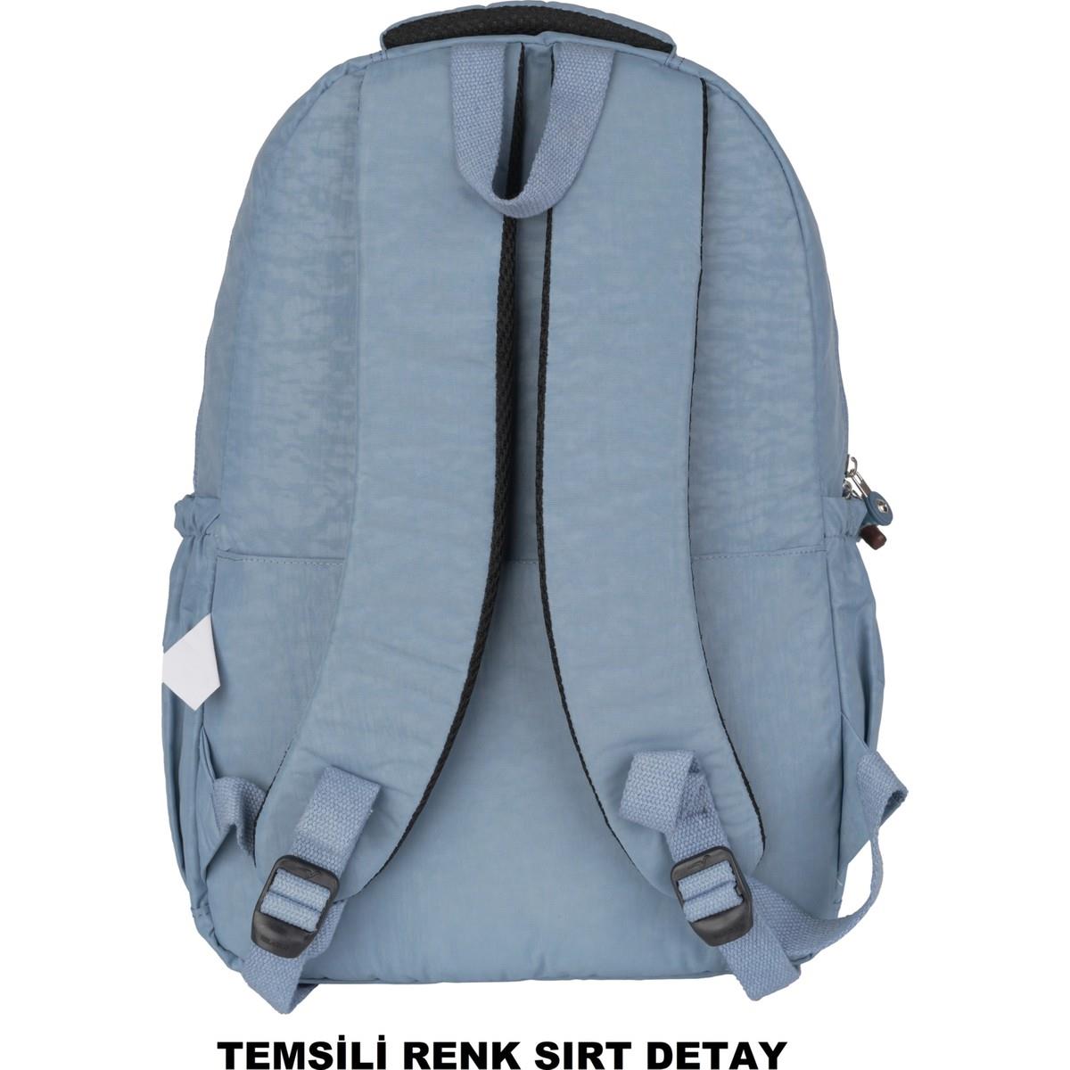 Krinkıl Su Geçirmez Astarlı Kumaş Okul Sırt Çantası Siyah 1620
