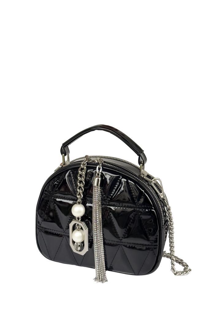 Kriste Bell Çapraz Askılı Kadın Çanta Rugan Siyah 26669