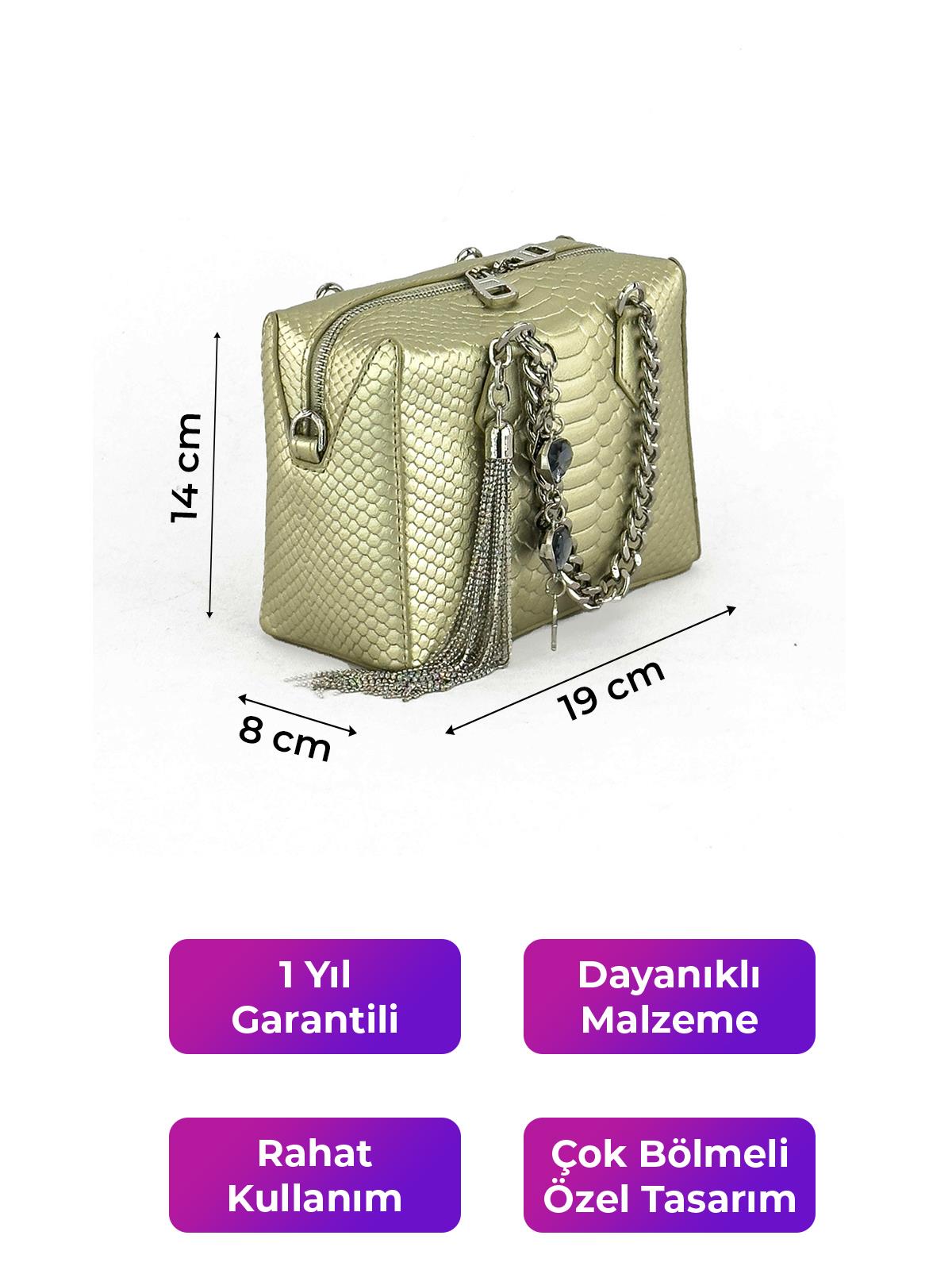 Kriste Bell Çapraz Askılı Kadın Çanta Altın 26551