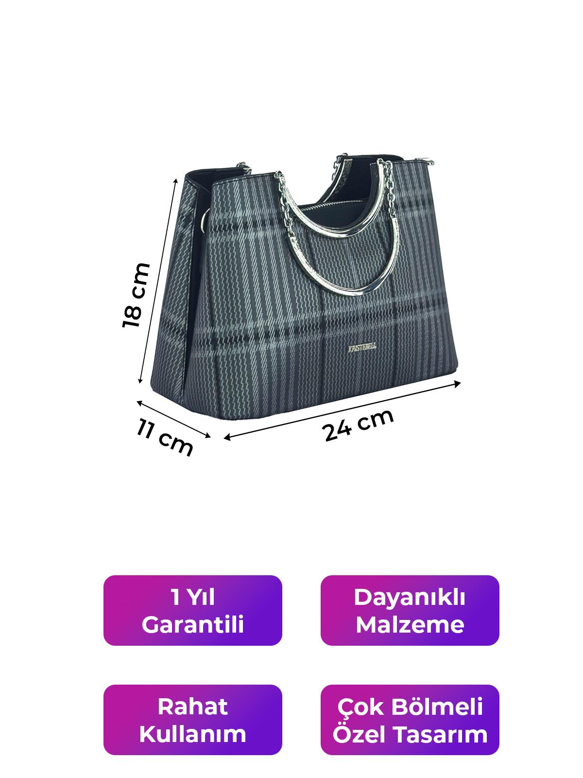Kriste Bell Kadın Çanta Ekose Platin 7140