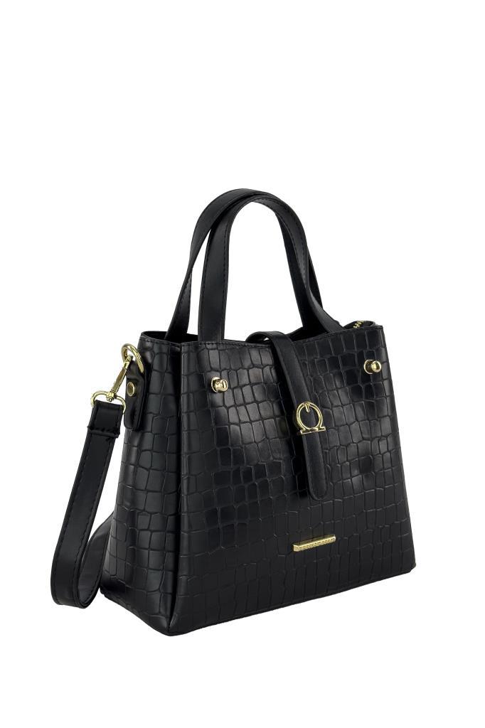 Kriste Bell Kadın Çanta Kroko Siyah 7195