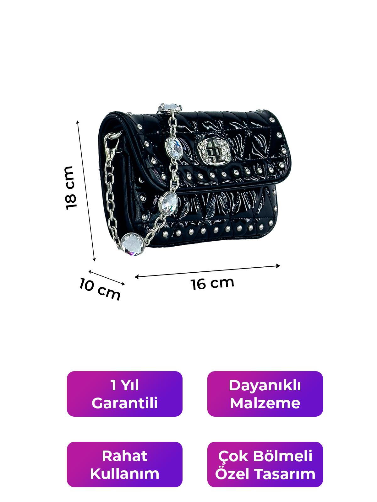 Kriste Bell Kadın Çanta Rugan Siyah 26409