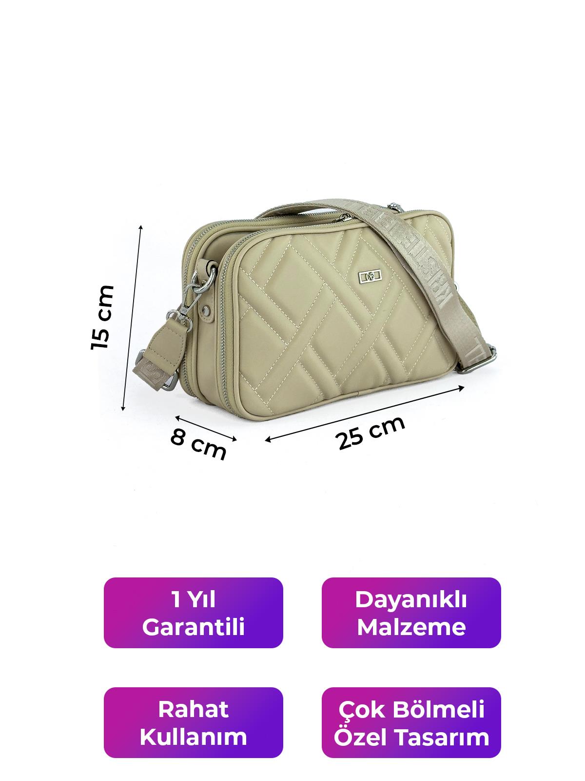 Kriste Bell Kadın Çapraz Askılı Çanta Bej 7146