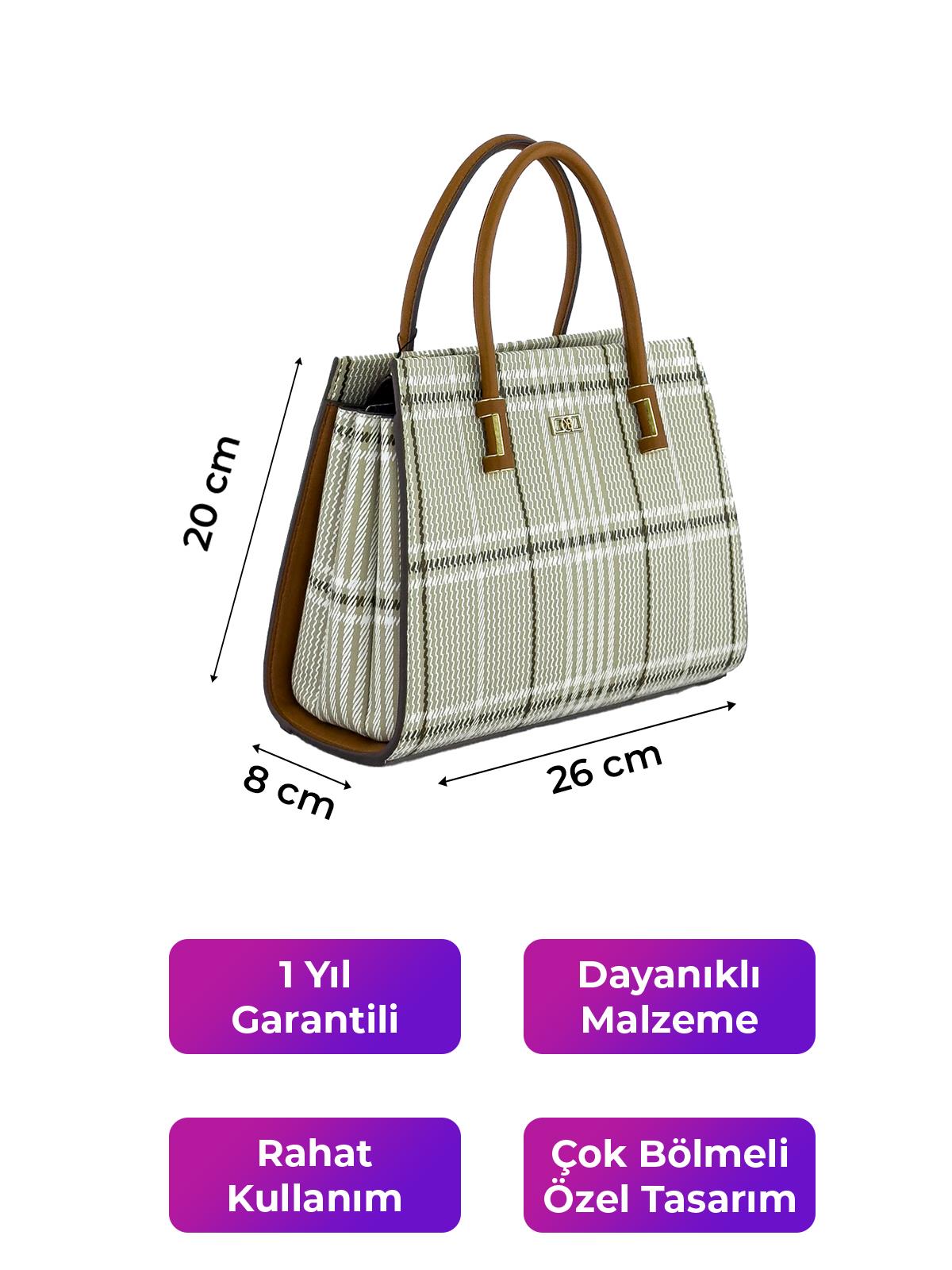 Kriste Bell Kadın Omuz Çanta Ekose-Bej 7254