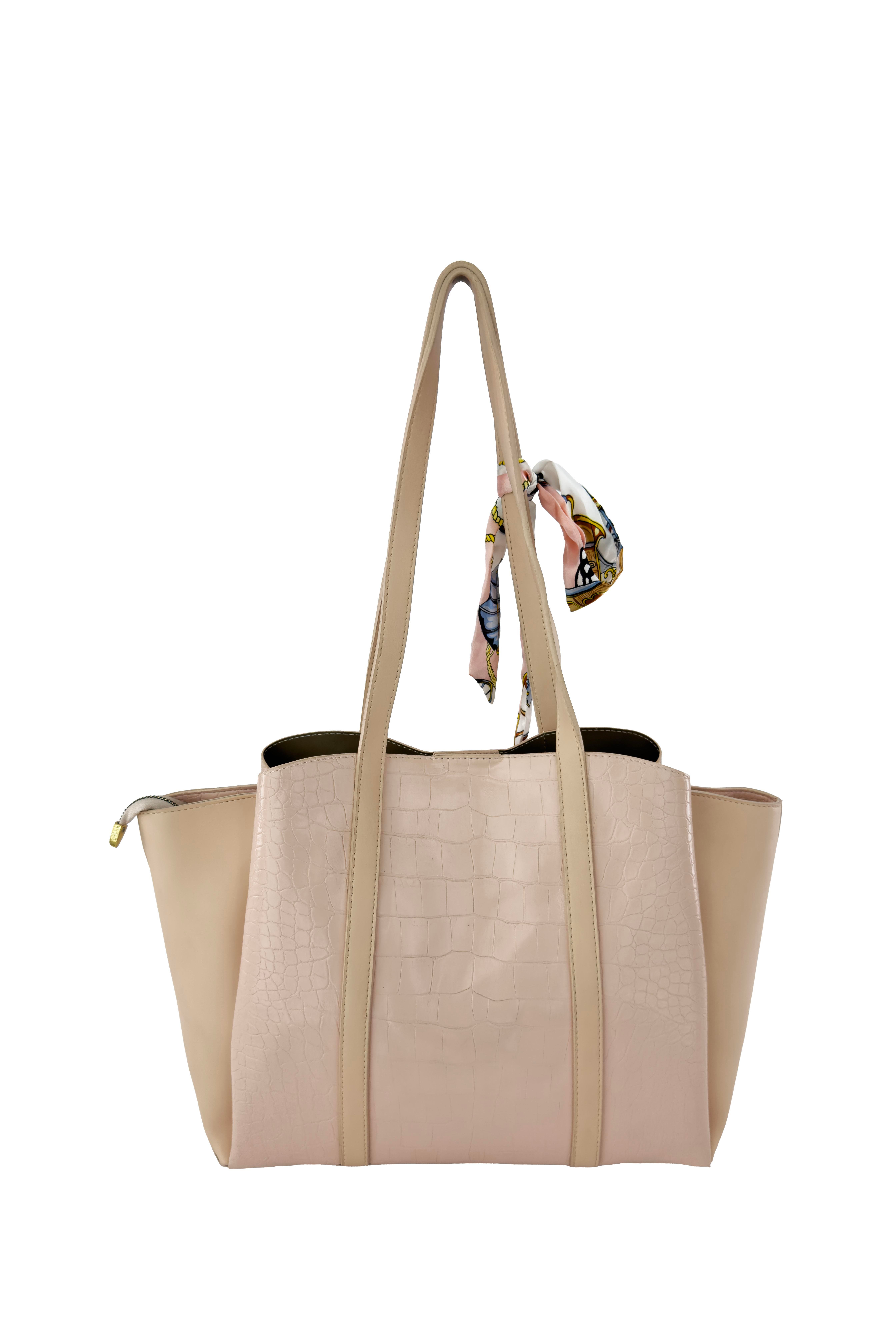Kriste Bell Kadın Omuz Çantası Kroko Pudra 6417