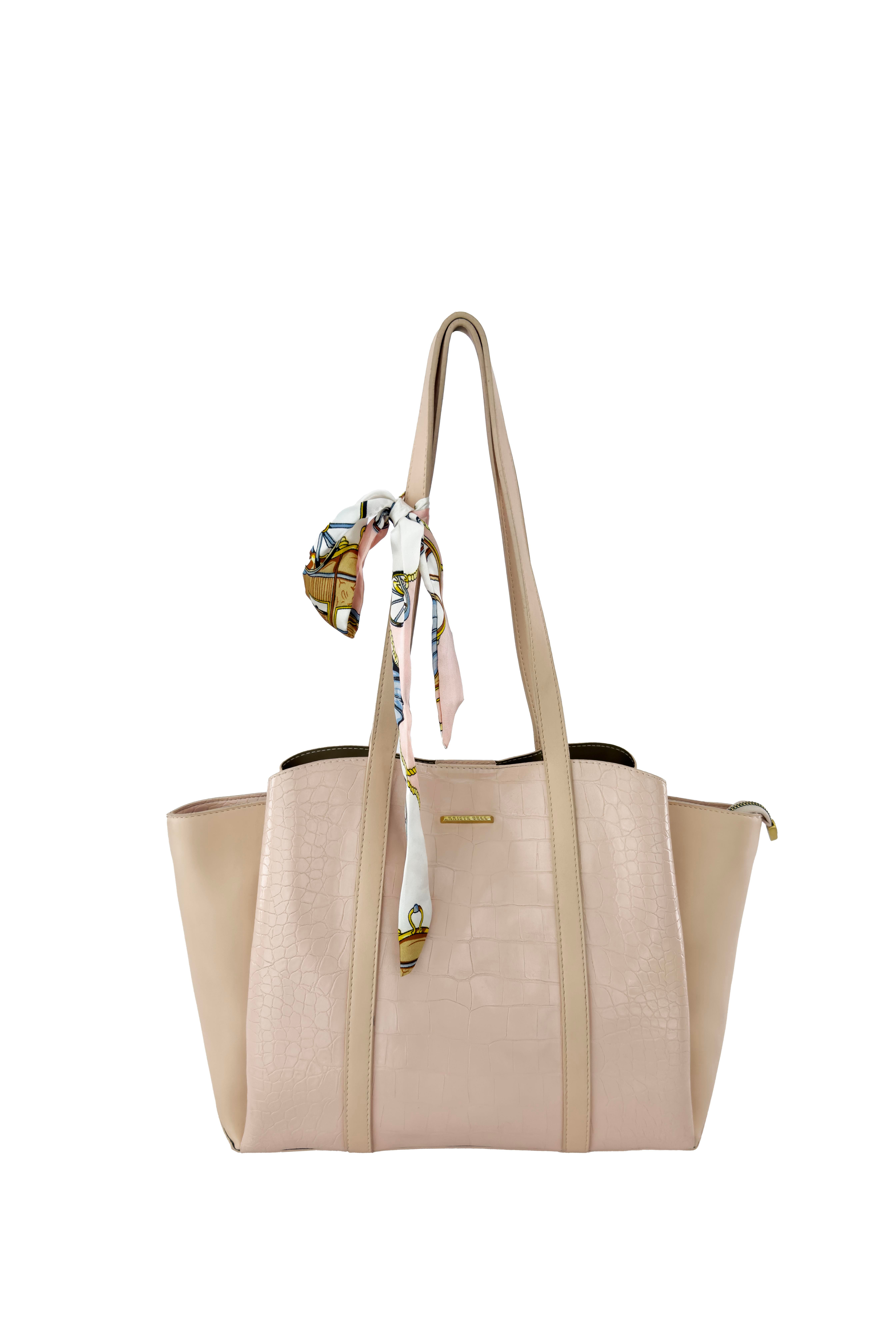 Kriste Bell Kadın Omuz Çantası Kroko Pudra 6417