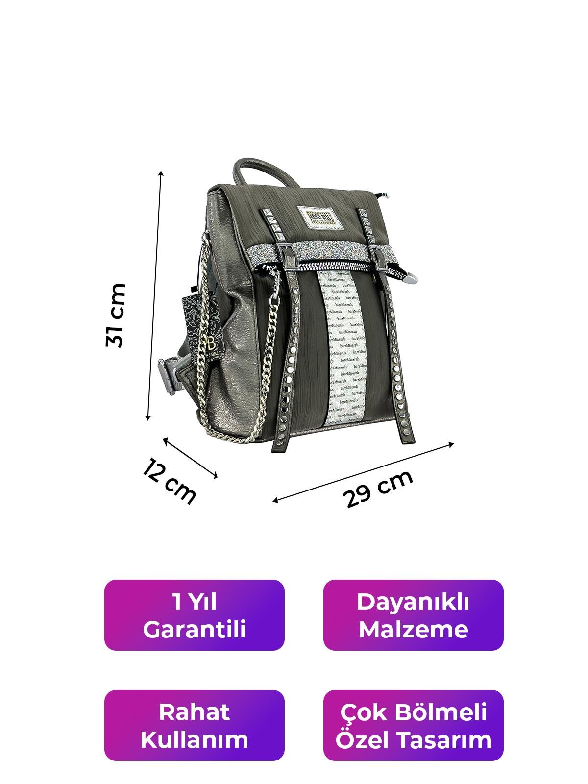 Kriste Bell Kadın Sırt Çanta Kurşun 26516