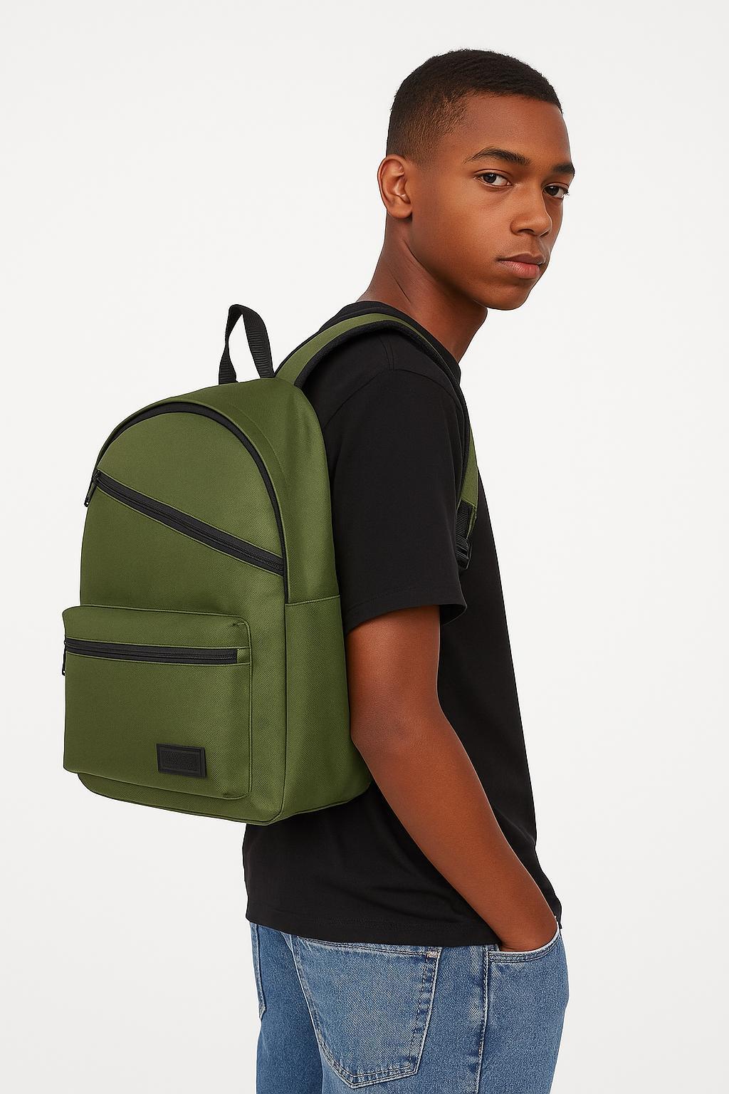 Laptop Bölmeli Okul Sırt Çantası Haki 19172