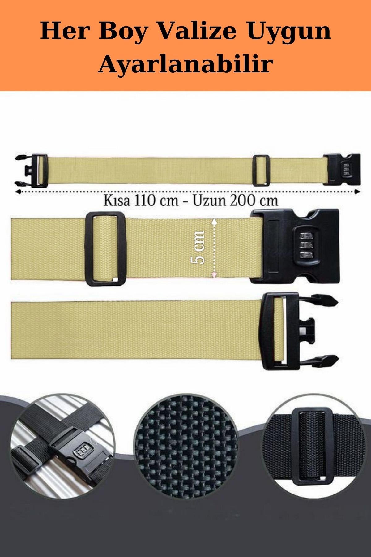 Louisiana Polo 2'li Unısex Şifreli Valiz Kemer Krem 2008