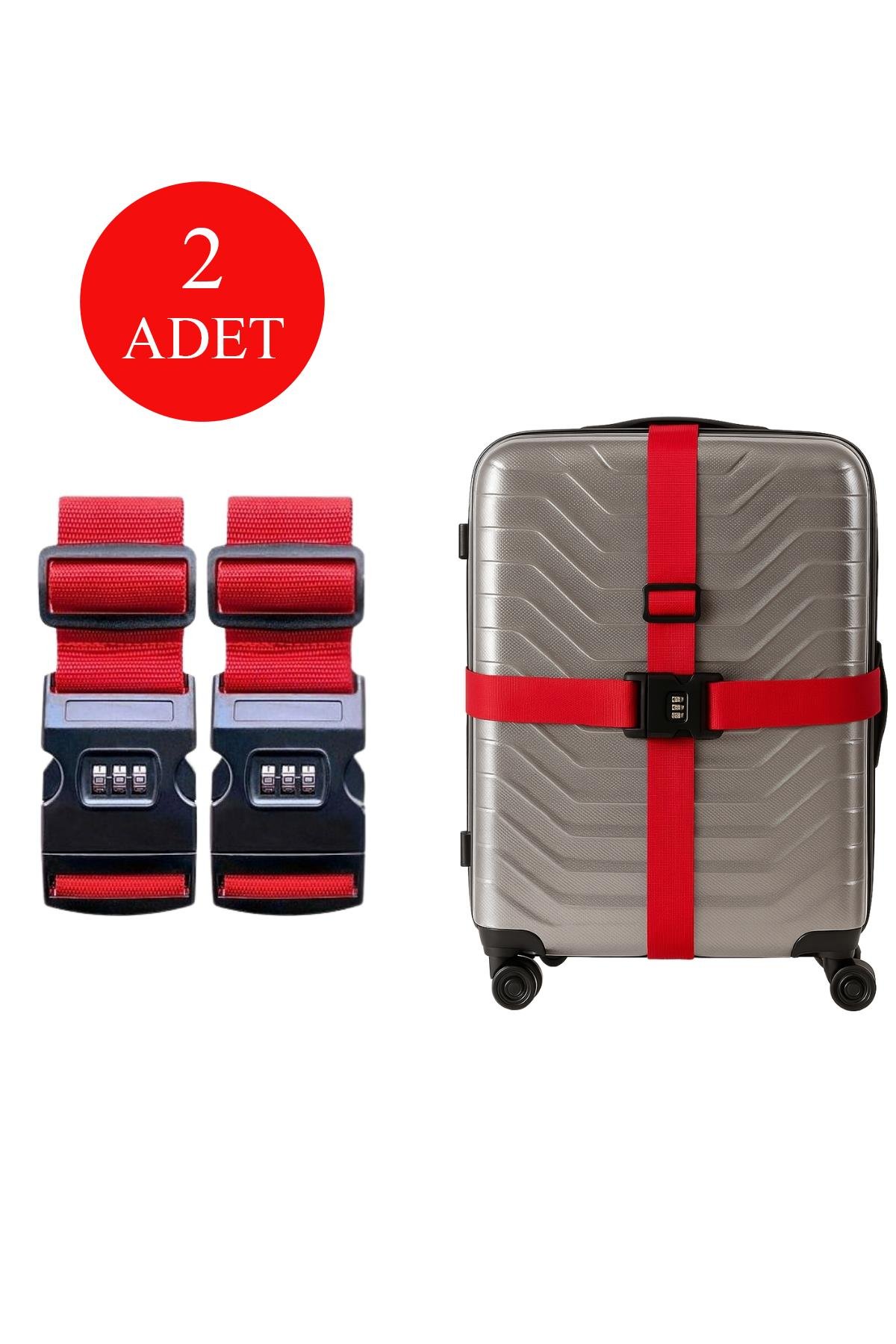 Louisiana Polo 2'li Unısex Şifreli Valiz Kemer Kırmızı 2008