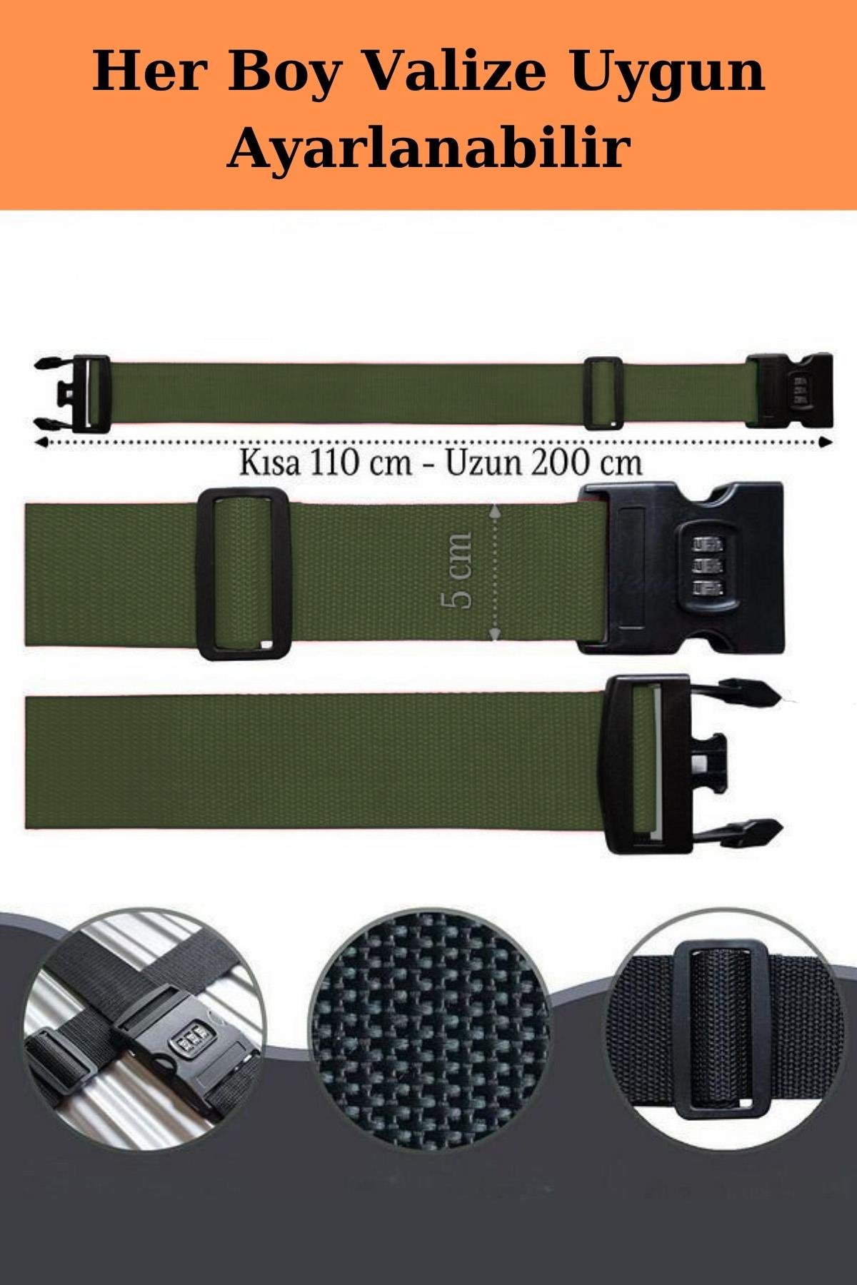 Louisiana Polo 2'li Unısex Şifreli Valiz Kemer Haki 2008