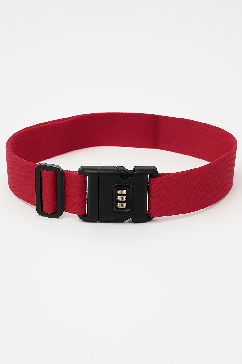 Louisiana Polo 2'li Unısex Şifreli Valiz Kemer Kırmızı 2008