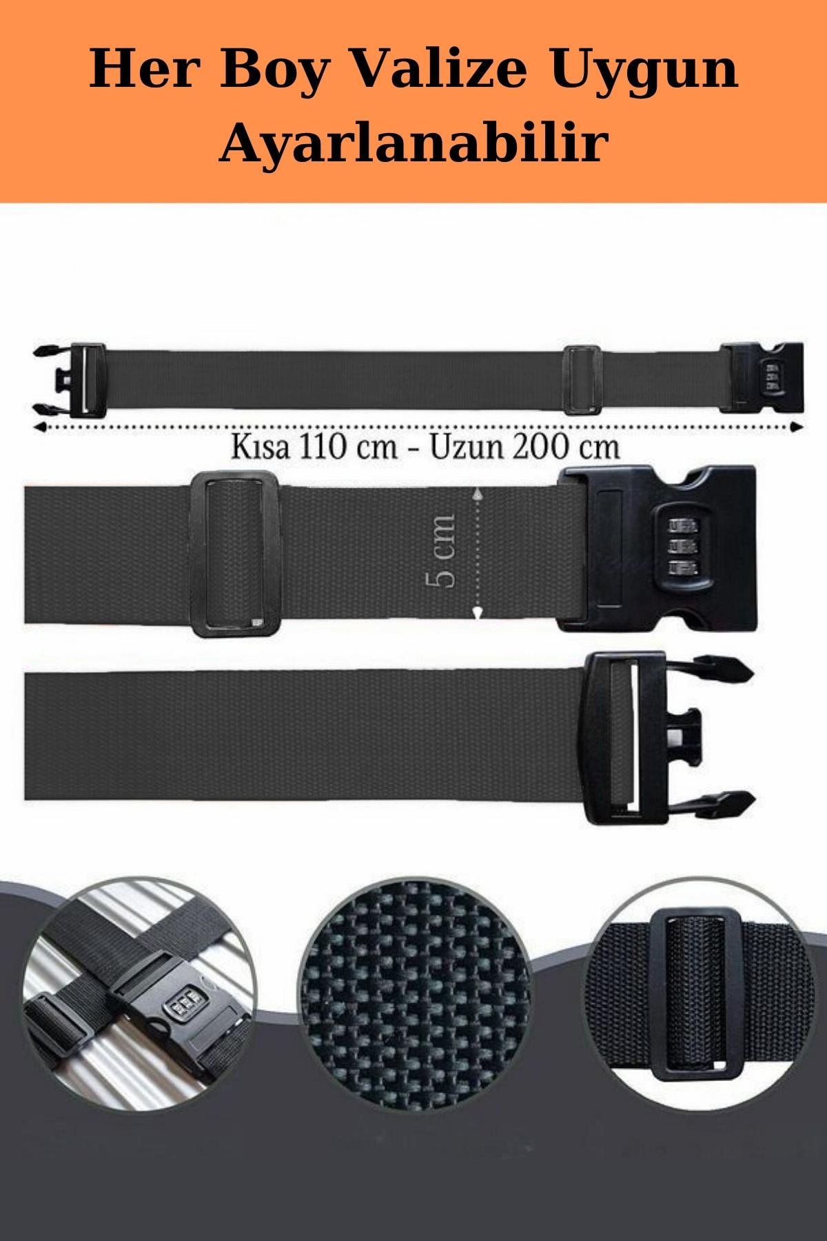 Louisiana Polo 2'li Unısex Şifreli Valiz Kemer Antrasit 2008