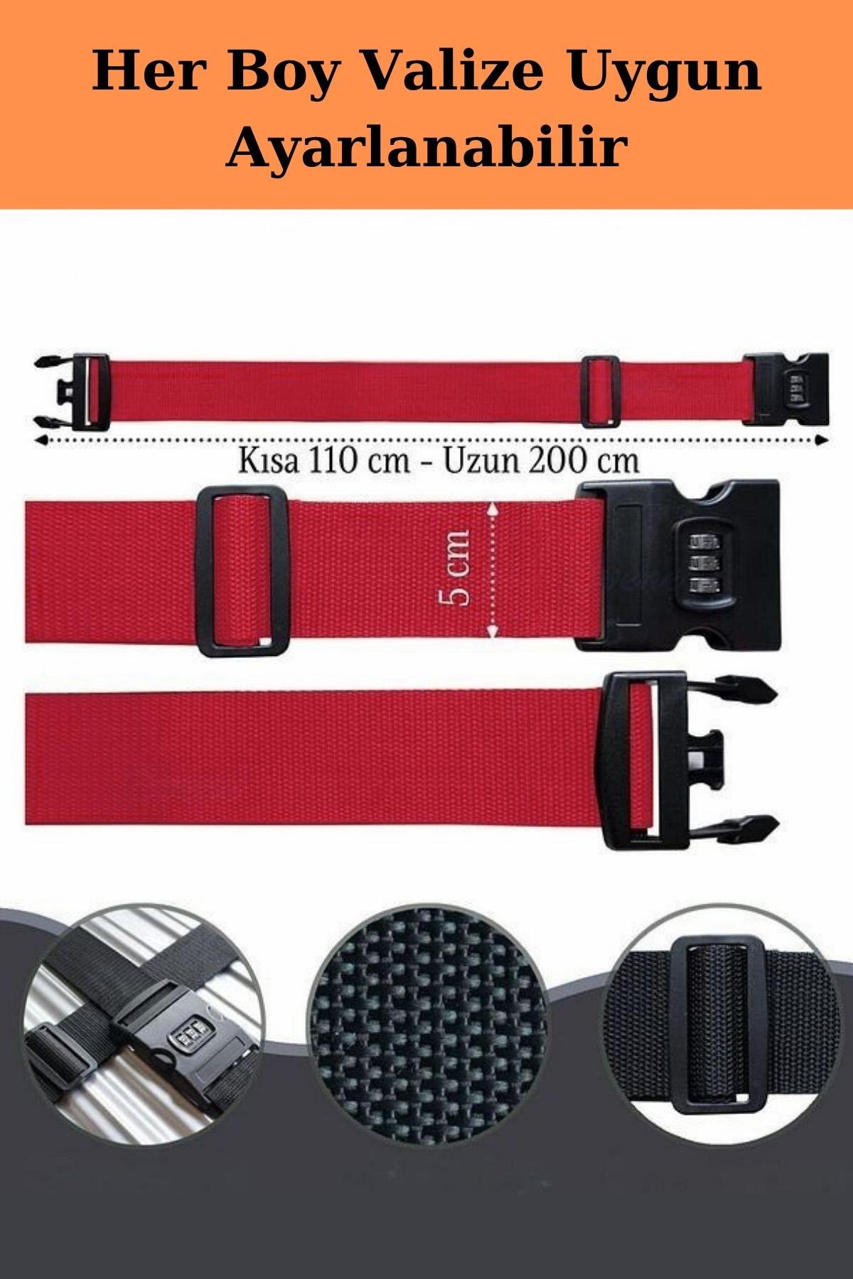 Louisiana Polo 2'li Unısex Şifreli Valiz Kemer Kırmızı 2008