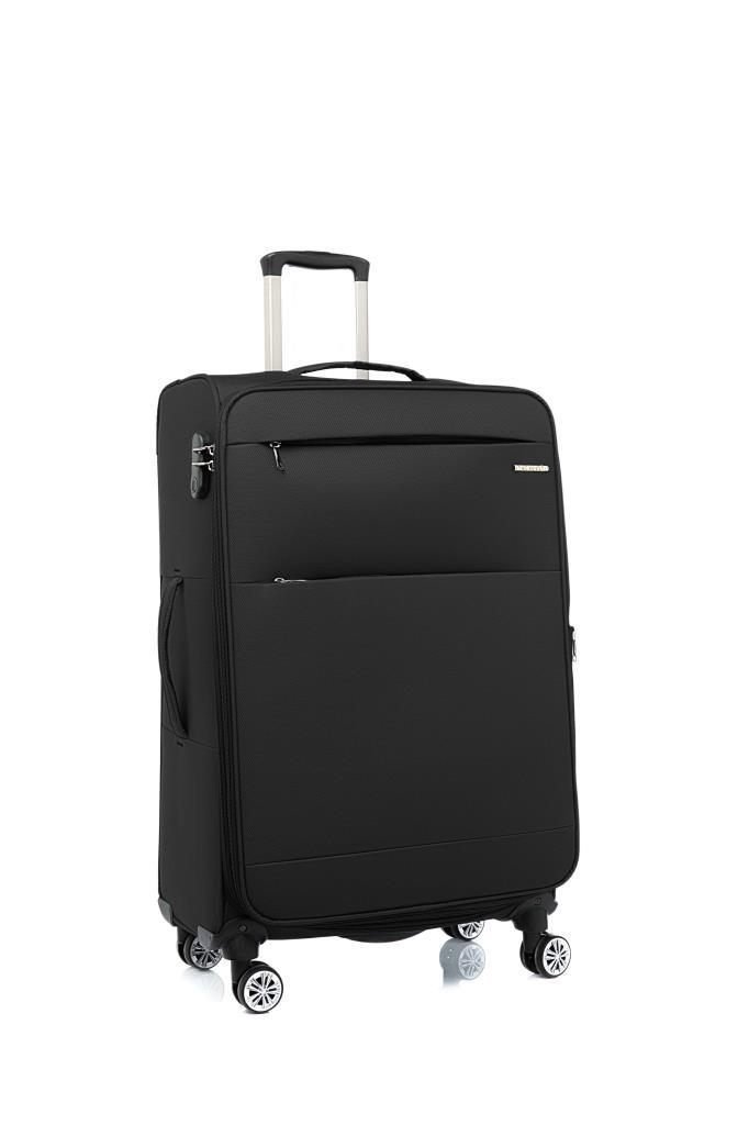 Louisiana Polo 2'li Valiz Seti Büyük Ve Kabin Boy Lüx Kumaş Valiz Siyah 2082