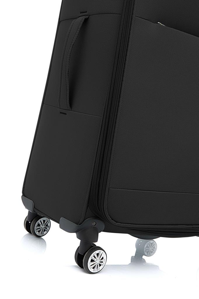 Louisiana Polo 2'li Valiz Seti Büyük Ve Kabin Boy Lüx Kumaş Valiz Siyah 2082