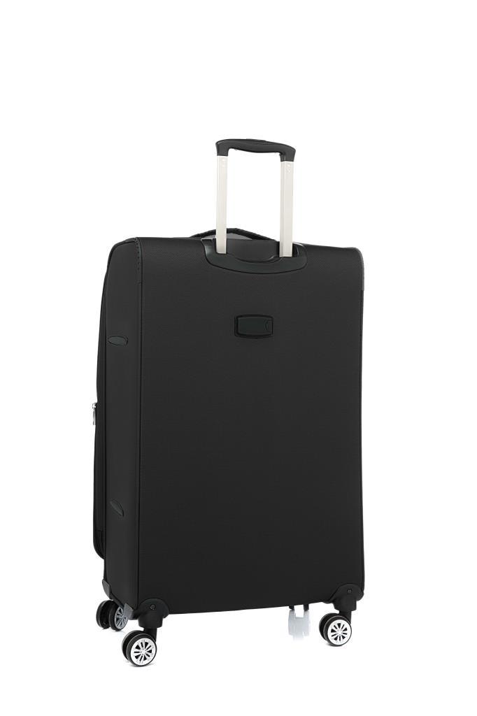 Louisiana Polo 2'li Valiz Seti Büyük Ve Kabin Boy Lüx Kumaş Valiz Siyah 2082