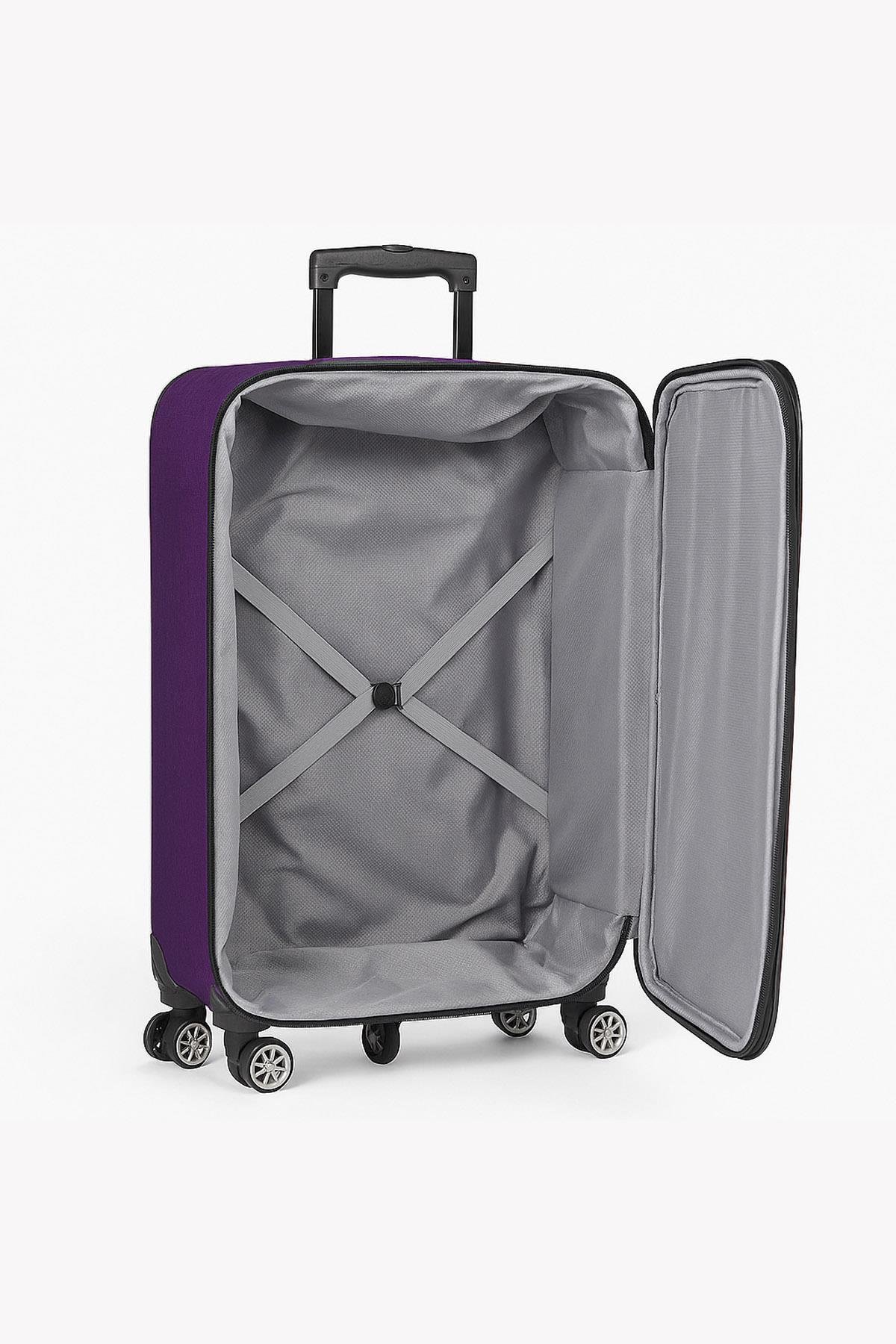 Louisiana Polo Battal Boy Bolonya Kumaş Valiz Mor 2308