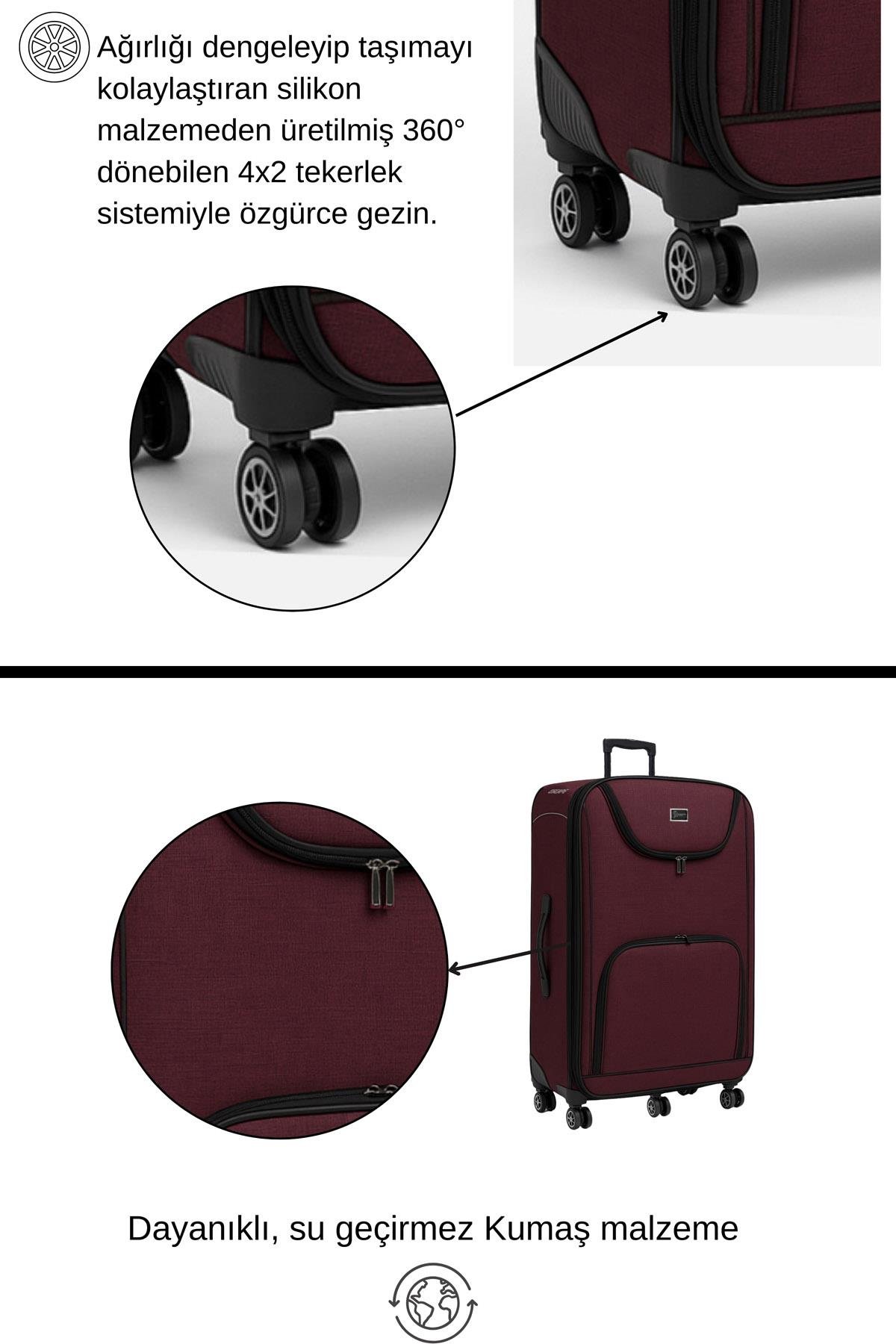 Louisiana Polo Battal Boy Bolonya Kumaş Valiz Bordo 2308