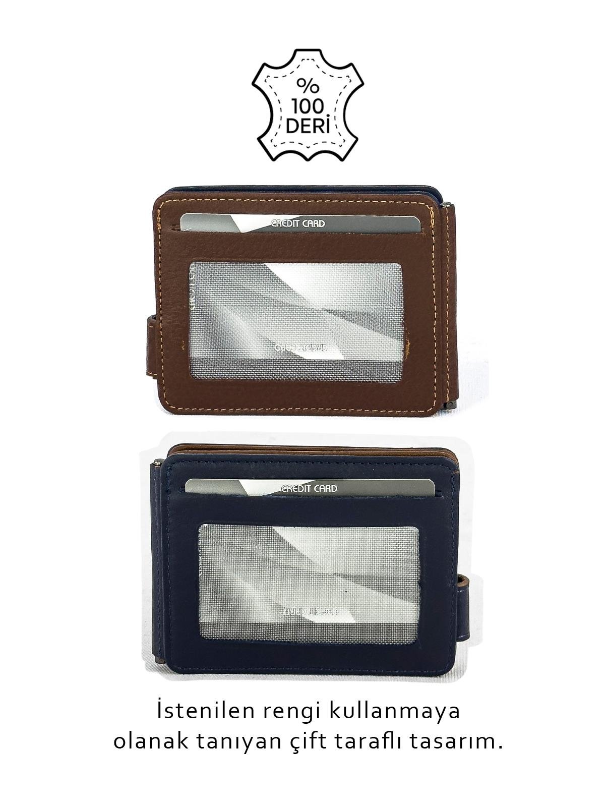 Louisiana Polo Hakiki Deri Erkek Cüzdan Taba-Lacivert 711