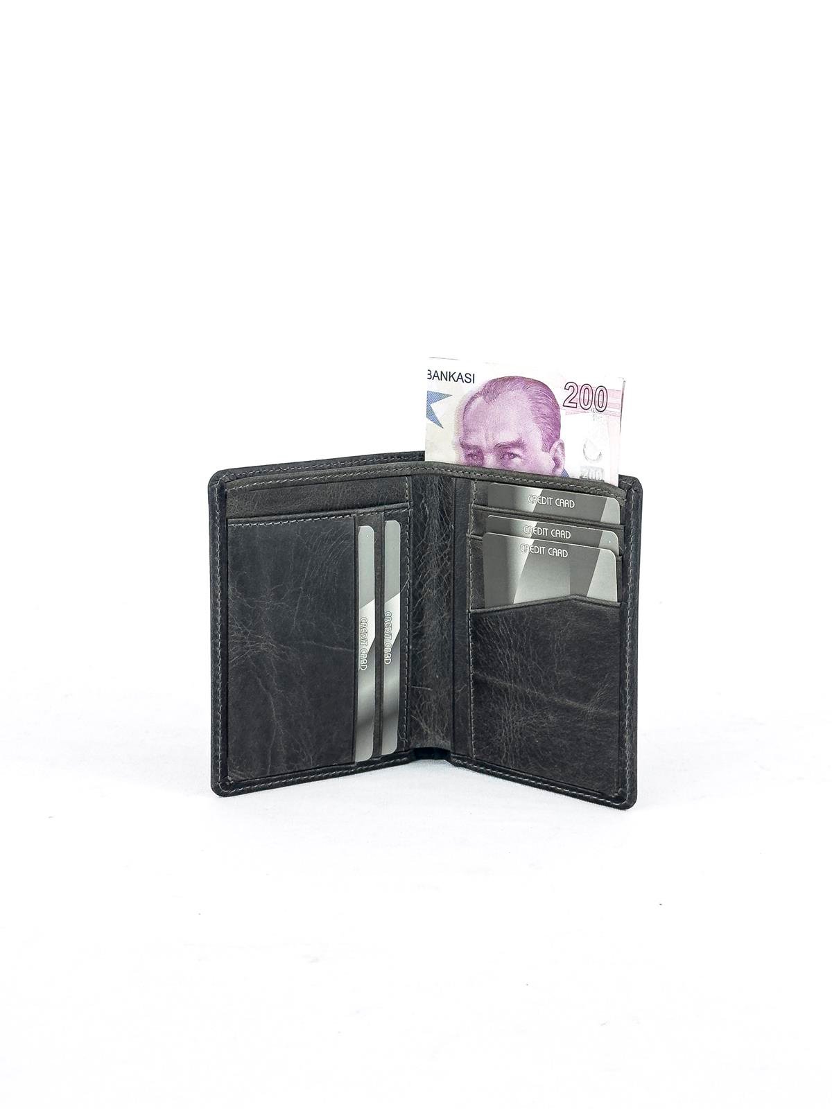 Louisiana Polo Hakiki Deri Erkek Cüzdan Grazy Gri 1755