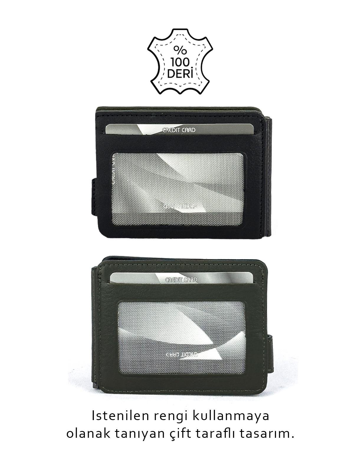 Louisiana Polo Hakiki Deri Erkek Cüzdan Siyah-Haki 711