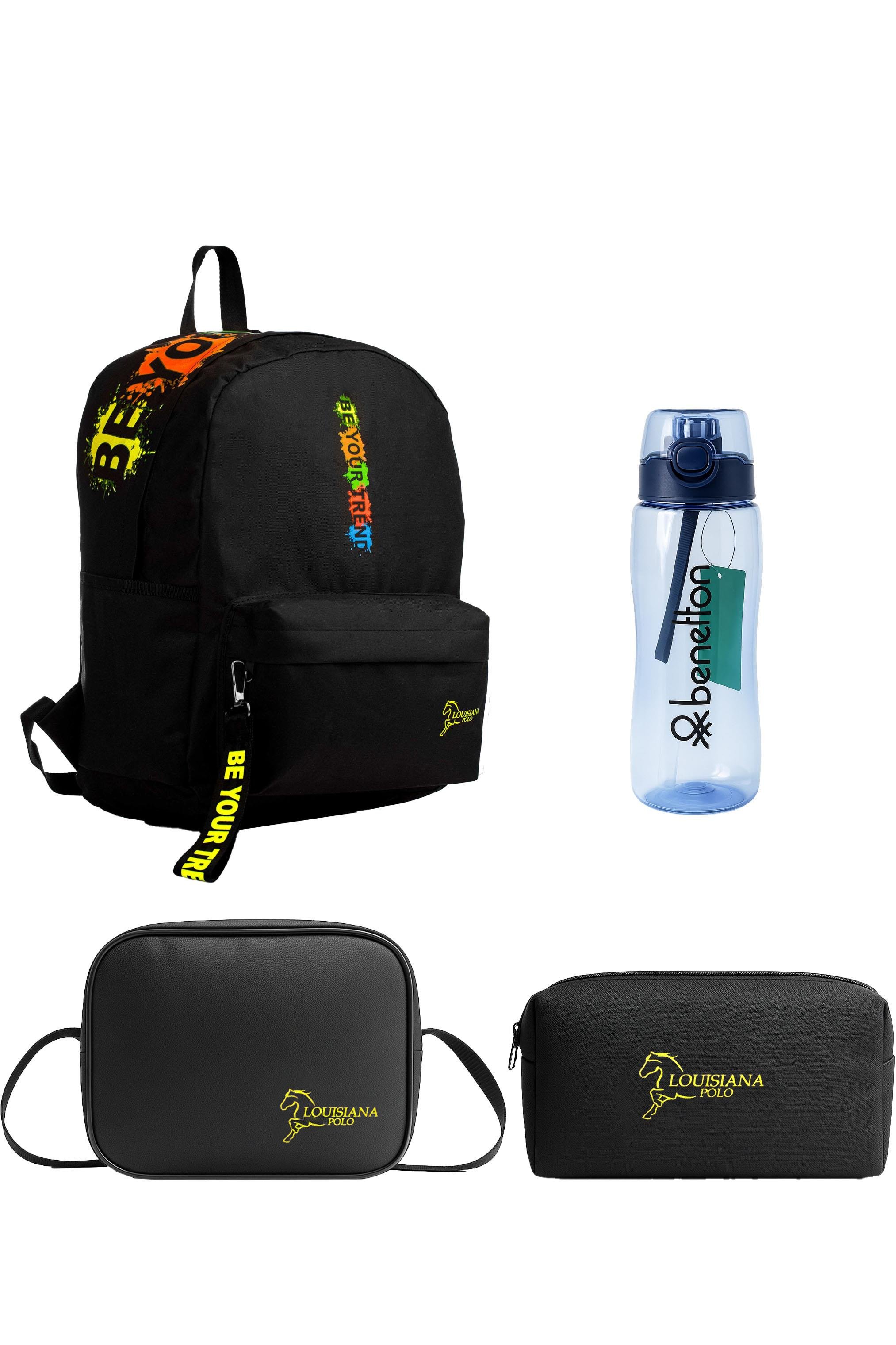 Louisiana Polo Okul Seti – Çanta + Termal Beslenme + Kalemlik + Mavi Matara Multicolor 1140