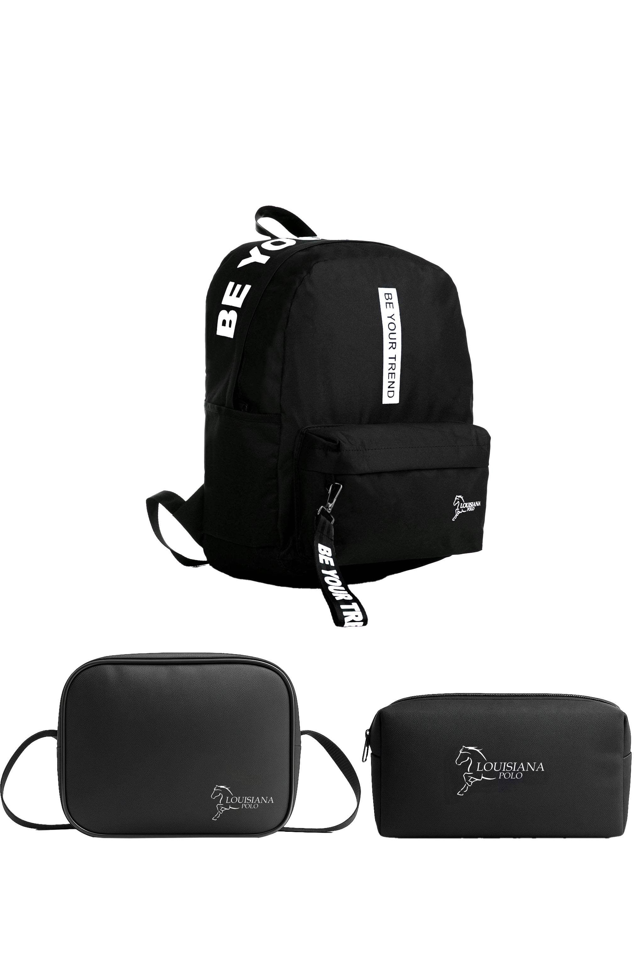 Louisiana Polo Okul Seti – Çanta + Termal Beslenme + Kalemlik Beyaz 1140