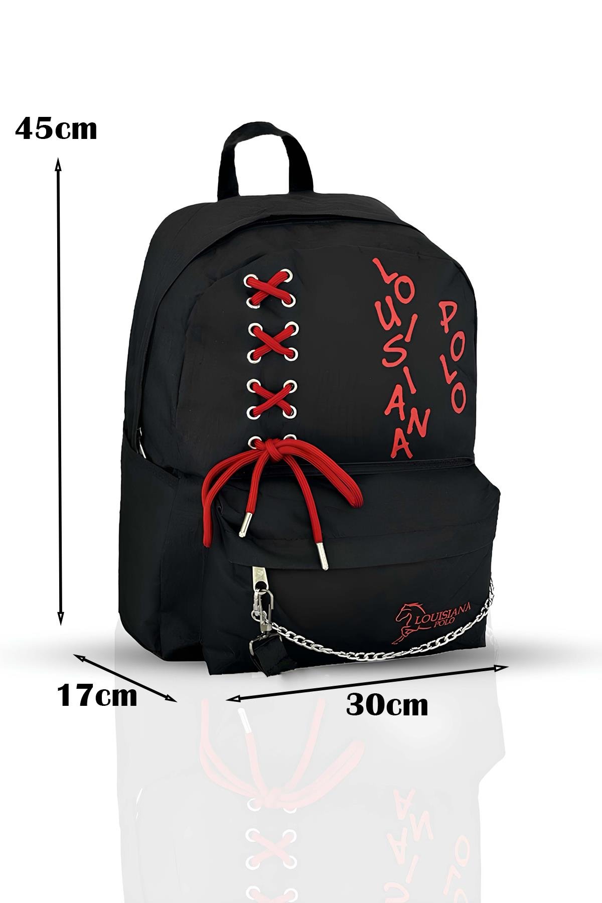 Louisiana Polo Okul Seti – Çanta + Termal Beslenme + Kalemlik Kırmızı 1141