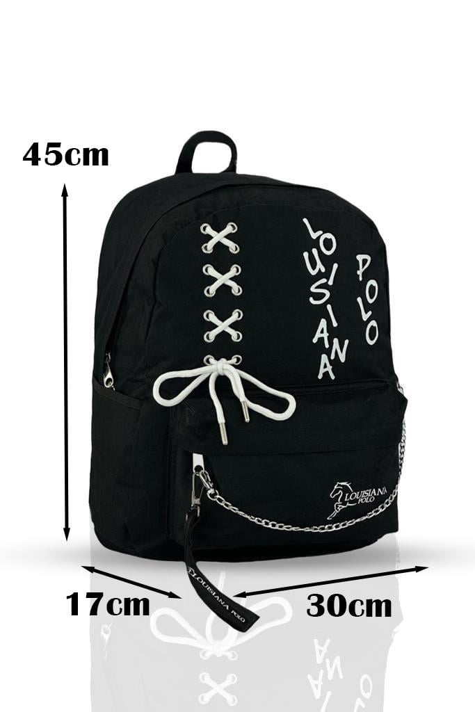 Louisiana Polo Okul Seti – Çanta + Termal Beslenme + Kalemlik + Kırmızı Matara Beyaz 1141