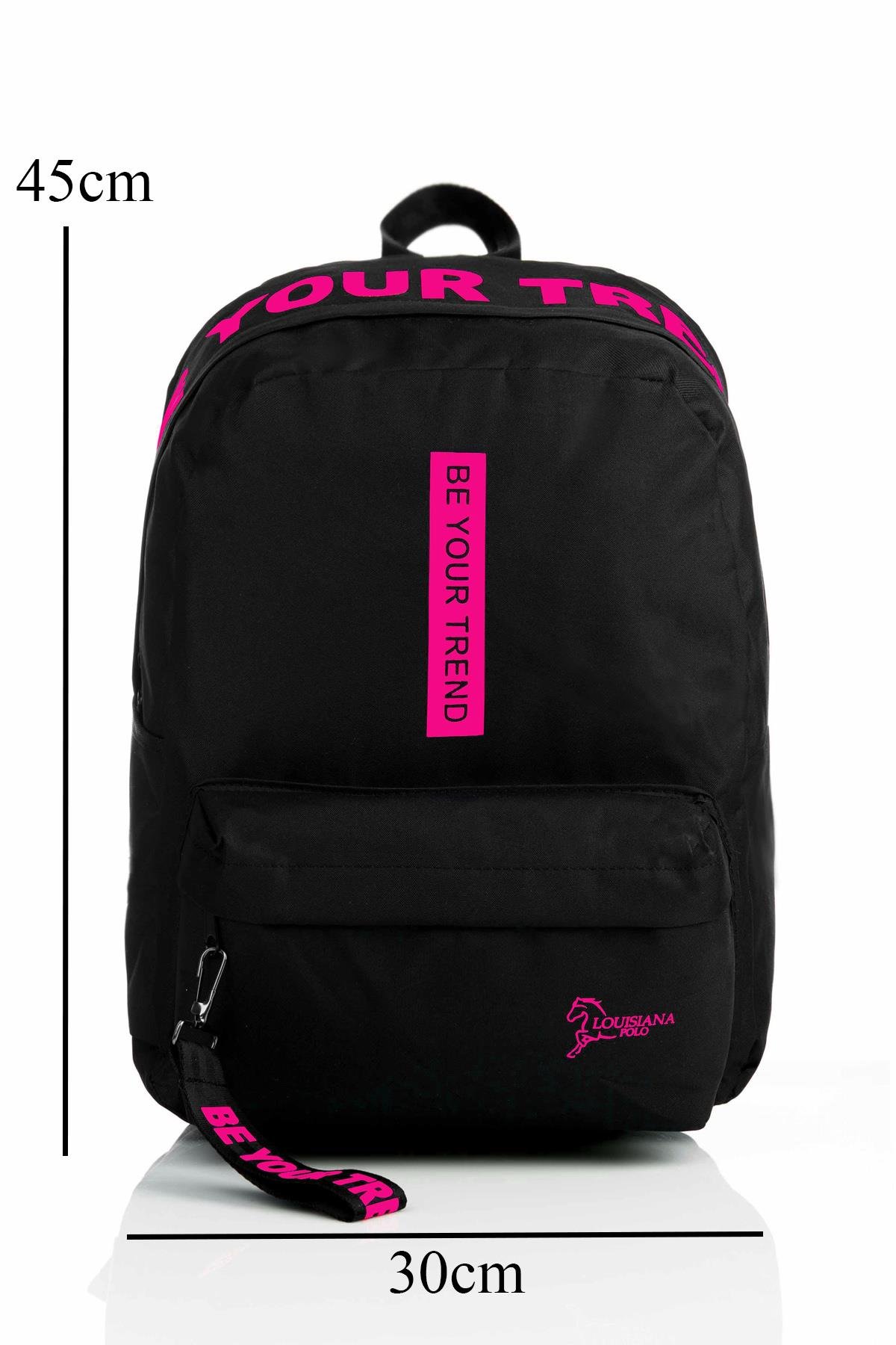 Louisiana Polo Okul Seti – Çanta + Termal Beslenme + Kalemlik + Kırmızı Matara Pembe 1140