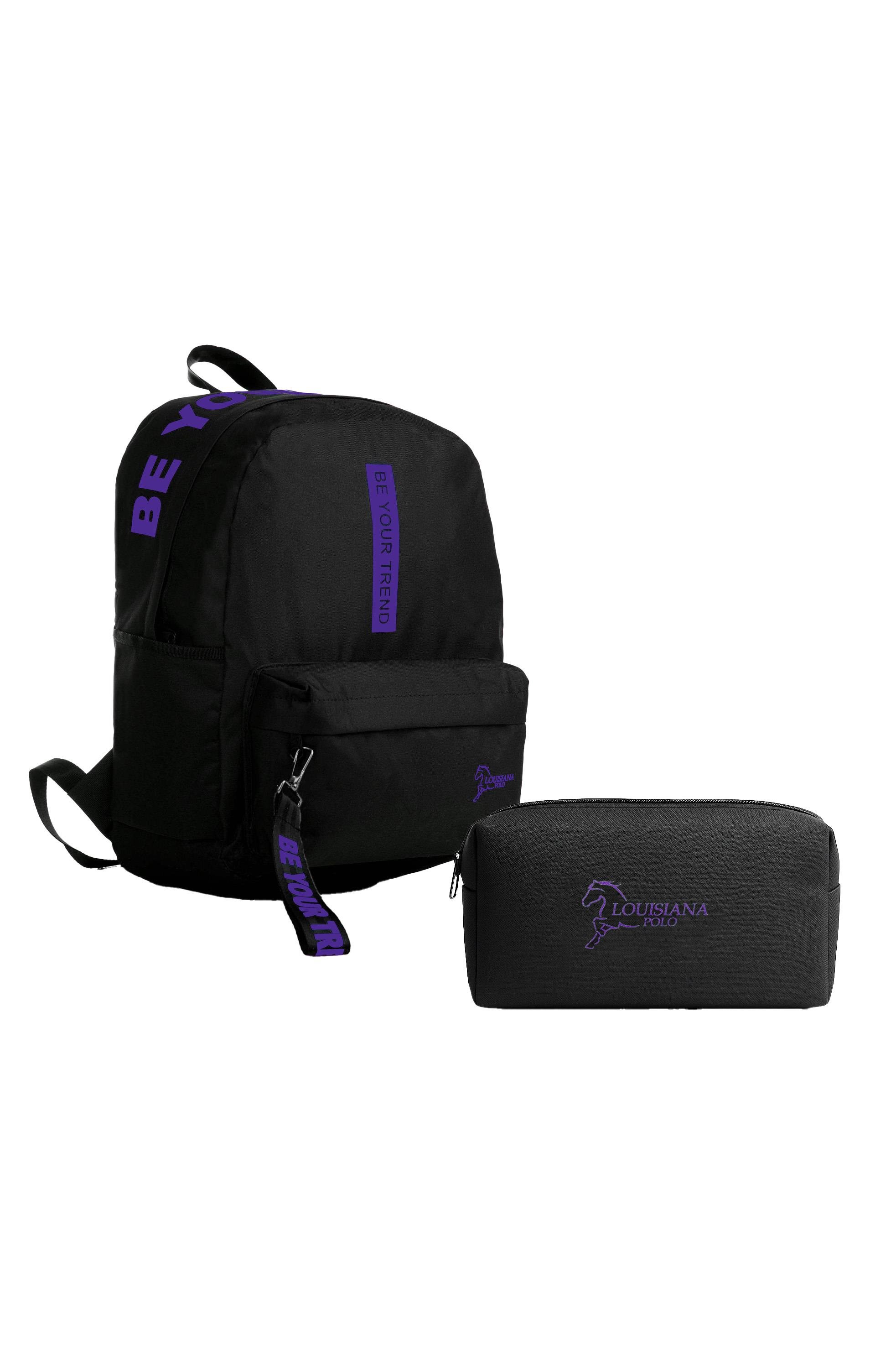 Louisiana Polo Okul Seti – Sırt Çantası + Kalemlik Mor 1140