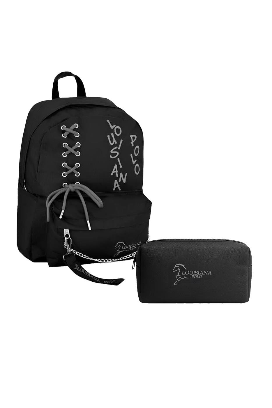 Louisiana Polo Okul Seti – Sırt Çantası + Kalemlik Füme 1141