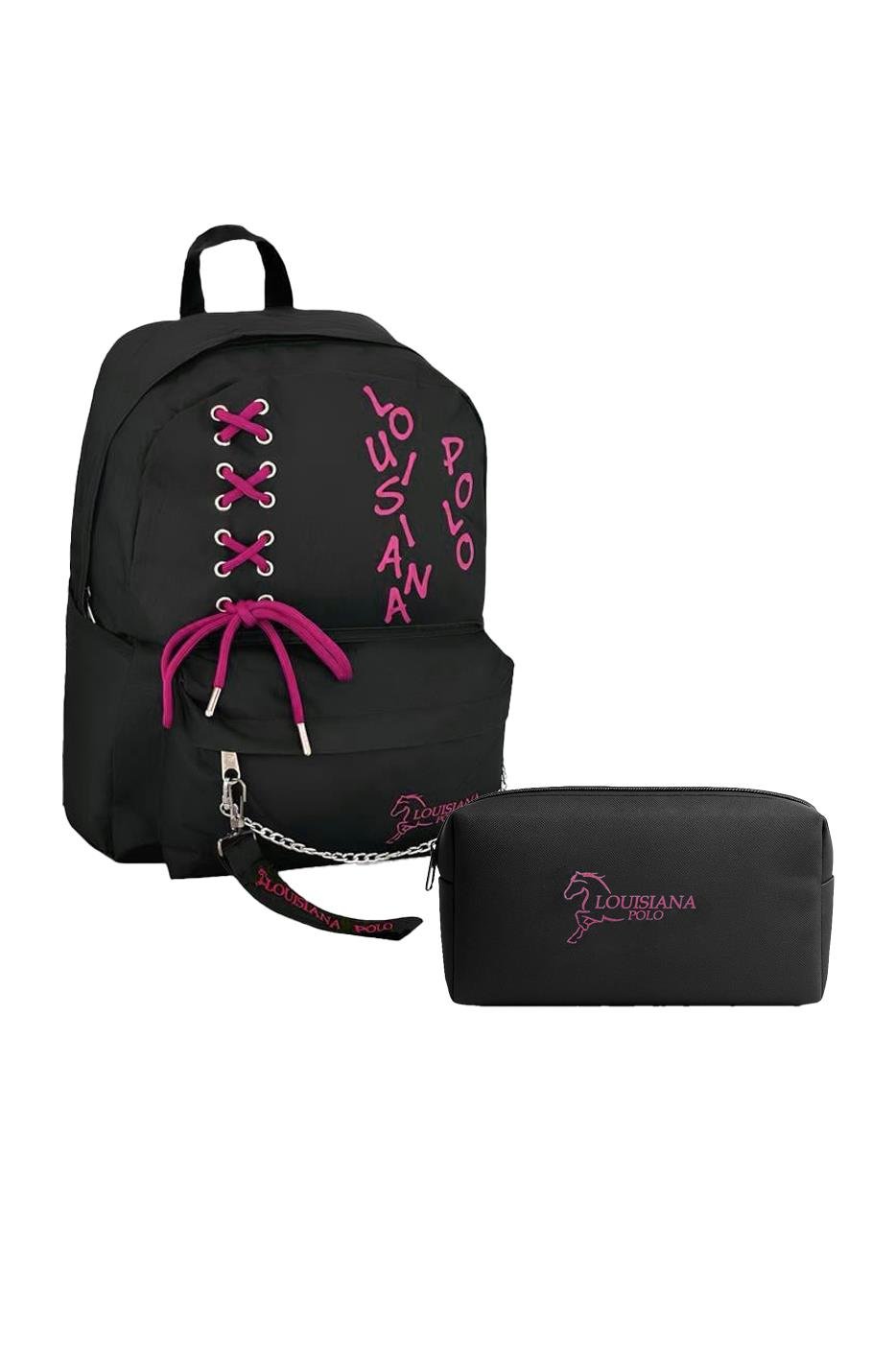 Louisiana Polo Okul Seti – Sırt Çantası + Kalemlik Pembe 1141