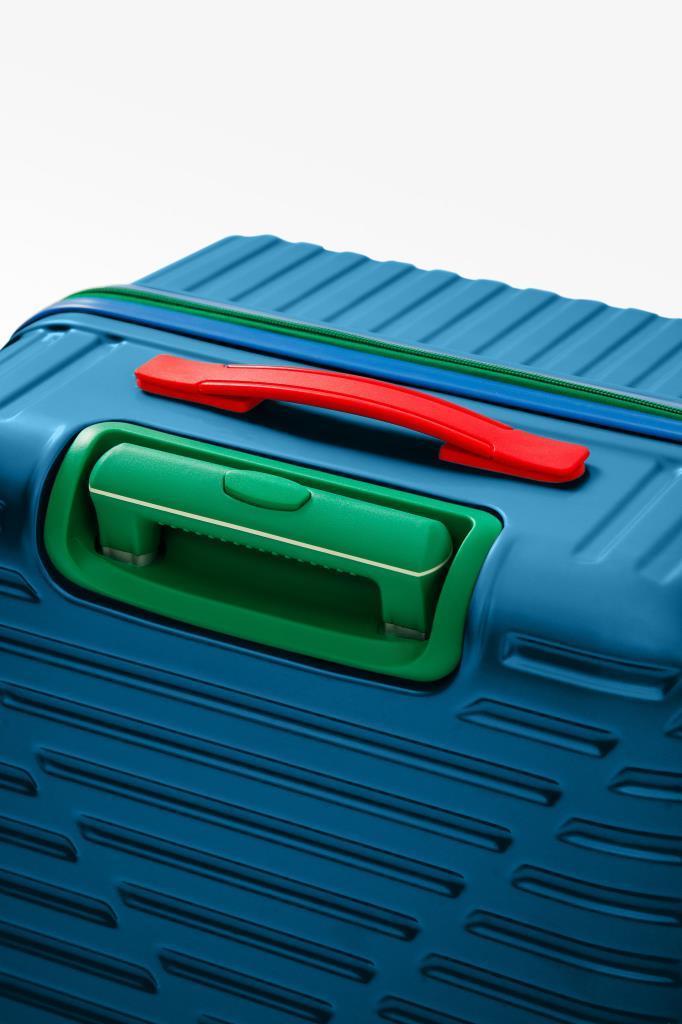 Orta Boy %100 Polikarbon Valiz 4x2 Teker Mavi 1088