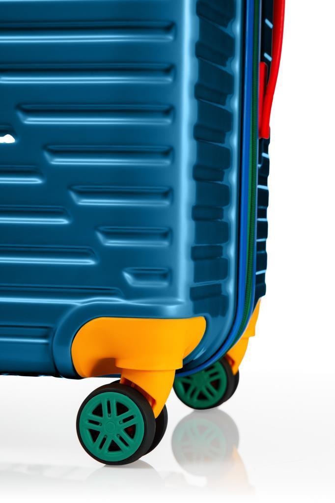 Orta Boy %100 Polikarbon Valiz 4x2 Teker Mavi 1088