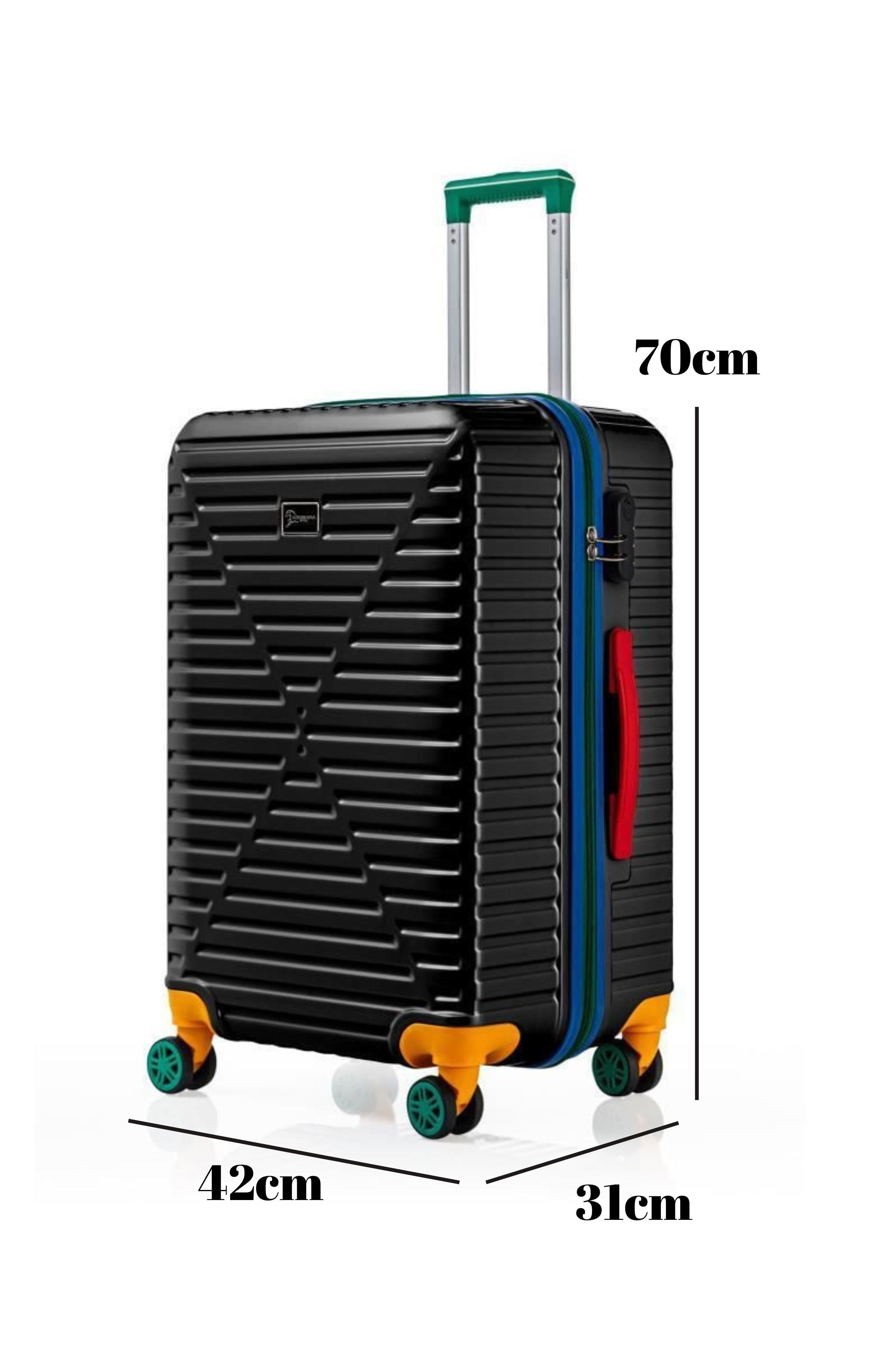 Orta Boy %100 Polikarbon Valiz 4x2 Teker Siyah 1088