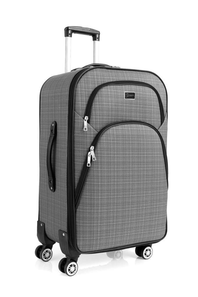 Orta Boy 4 Teker Kumaş Valiz Gri 1081