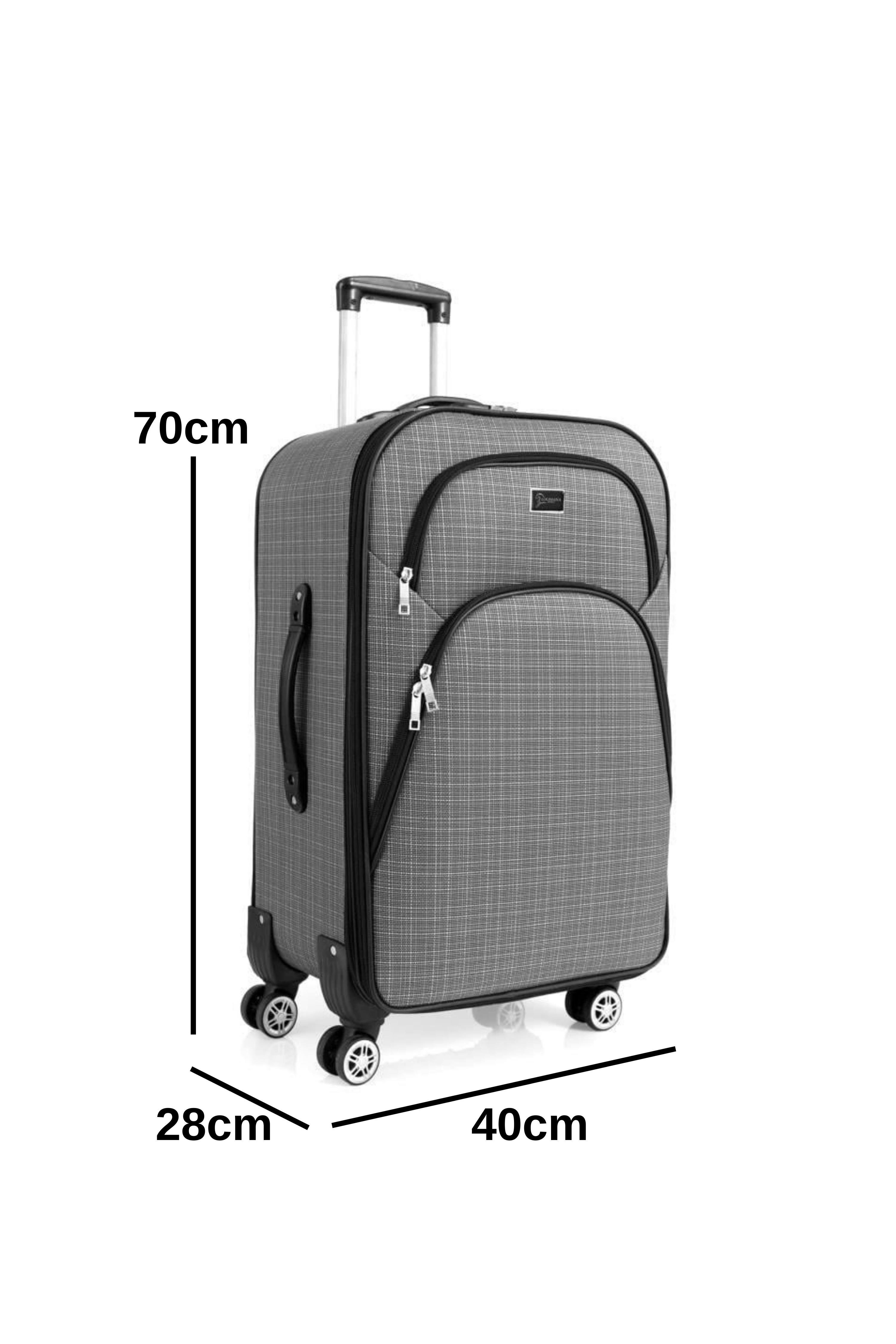 Orta Boy 4 Teker Kumaş Valiz Gri 1081